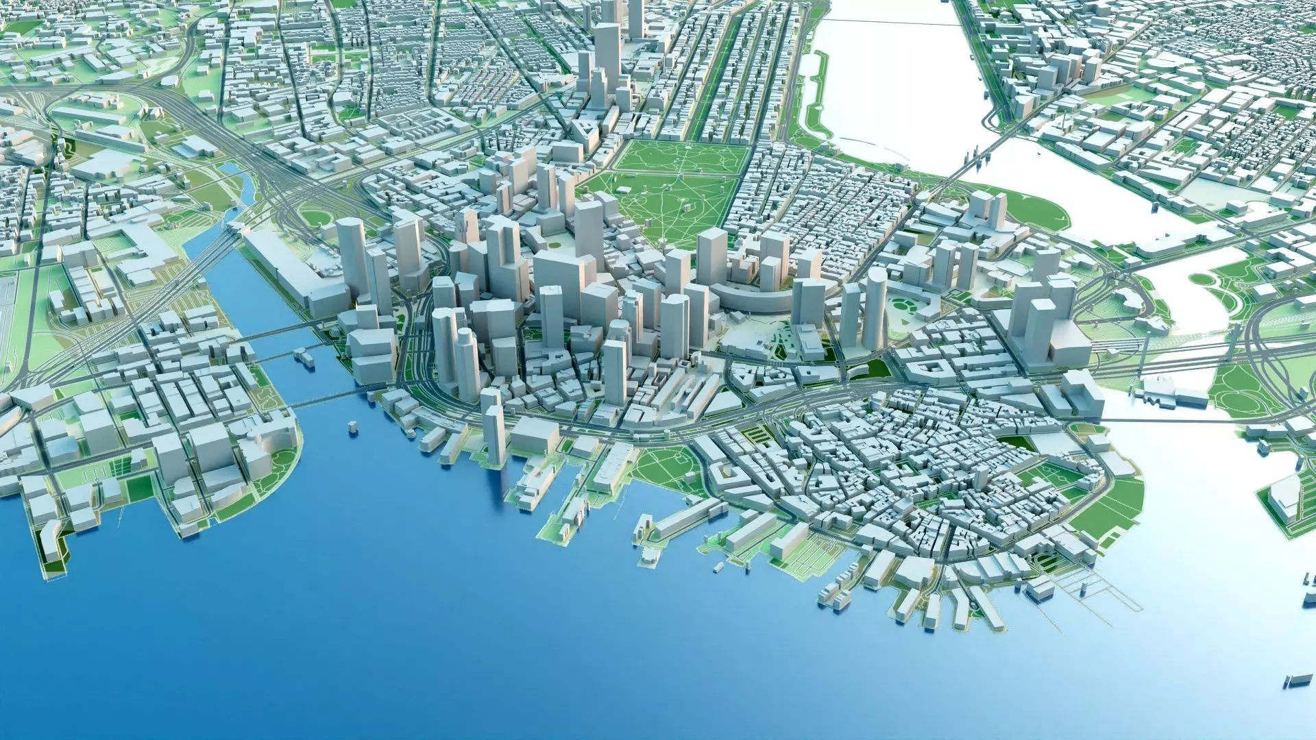 Boston 3D City Map 3D model_3