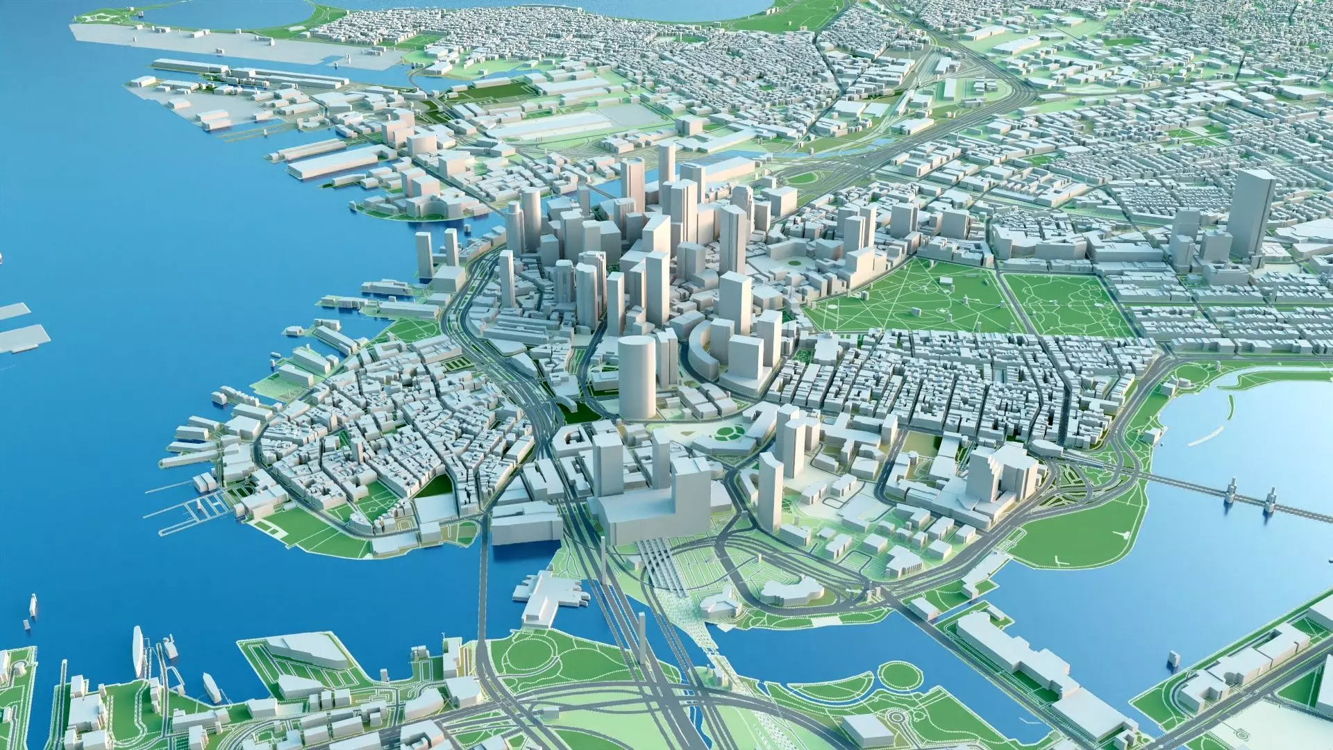 Boston 3D City Map 3D model_4