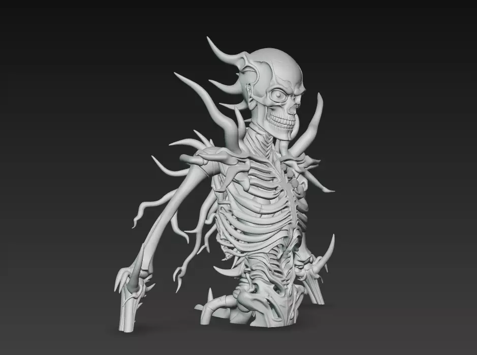 Demonic Skeleton Lord - Hellbound Horror 3D Model 3D print model_9