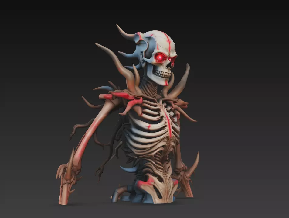 Demonic Skeleton Lord - Hellbound Horror 3D Model 3D print model_3