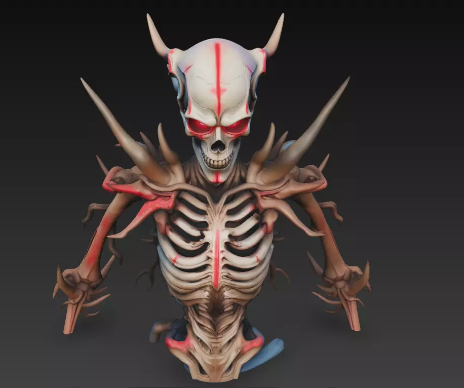 Demonic Skeleton Lord - Hellbound Horror 3D Model 3D print model_0