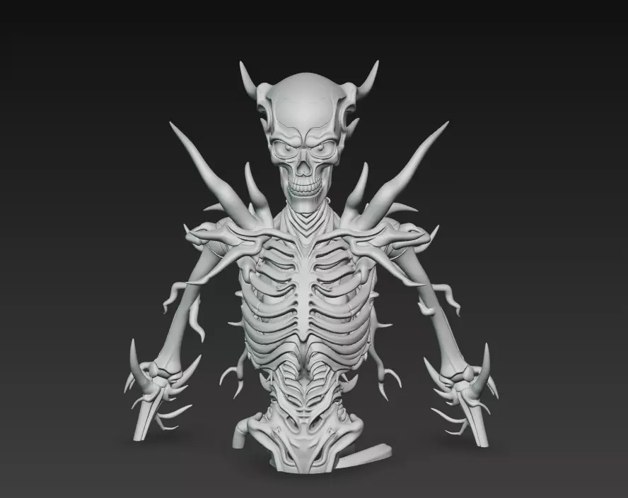 Demonic Skeleton Lord - Hellbound Horror 3D Model 3D print model_11