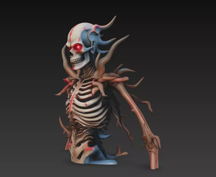 Demonic Skeleton Lord - Hellbound Horror 3D Model 3D print model_6