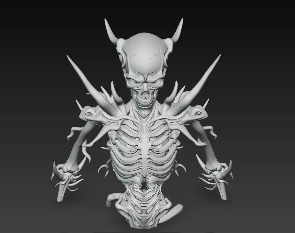 Demonic Skeleton Lord - Hellbound Horror 3D Model 3D print model_7