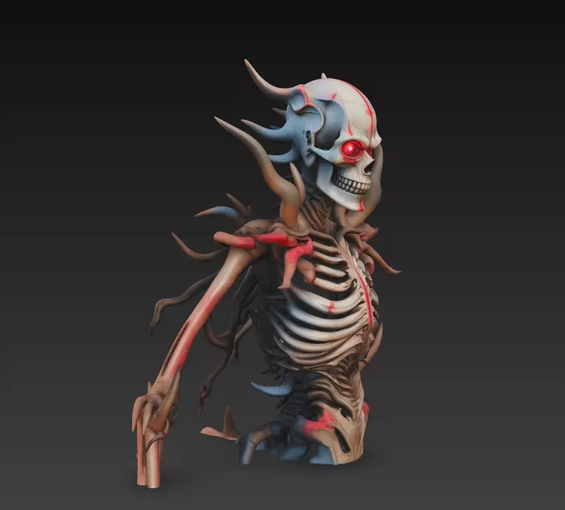 Demonic Skeleton Lord - Hellbound Horror 3D Model 3D print model_5