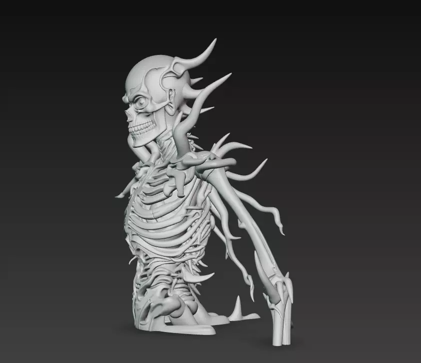 Demonic Skeleton Lord - Hellbound Horror 3D Model 3D print model_8