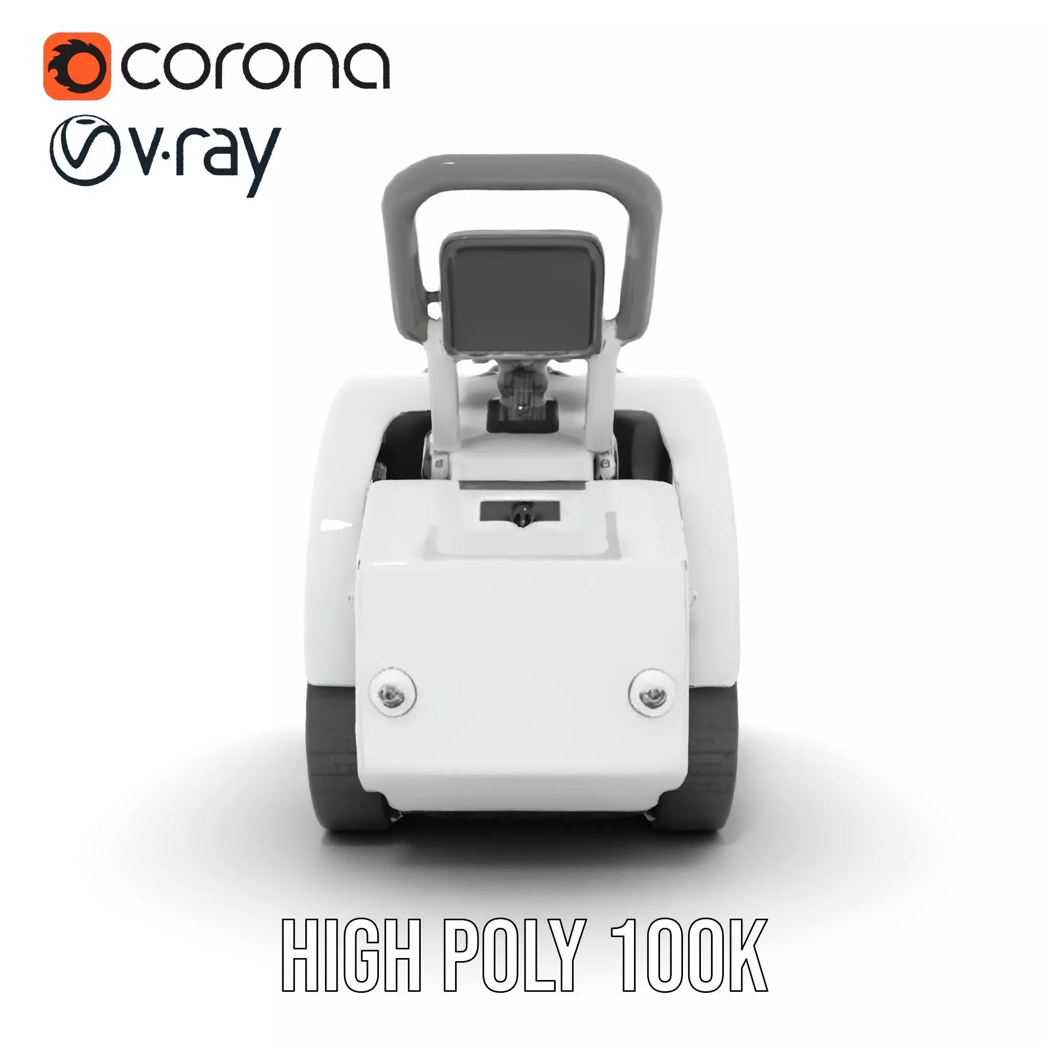 White Robotic Rover model pack Low-poly 3D model_18