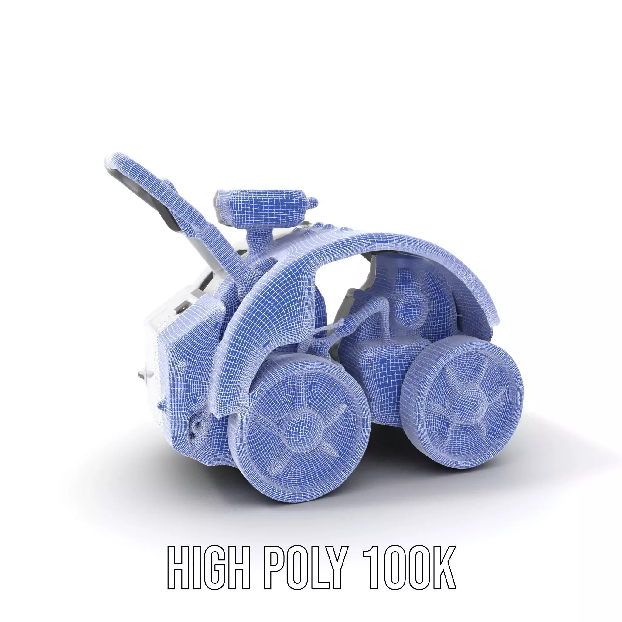 White Robotic Rover model pack Low-poly 3D model_4