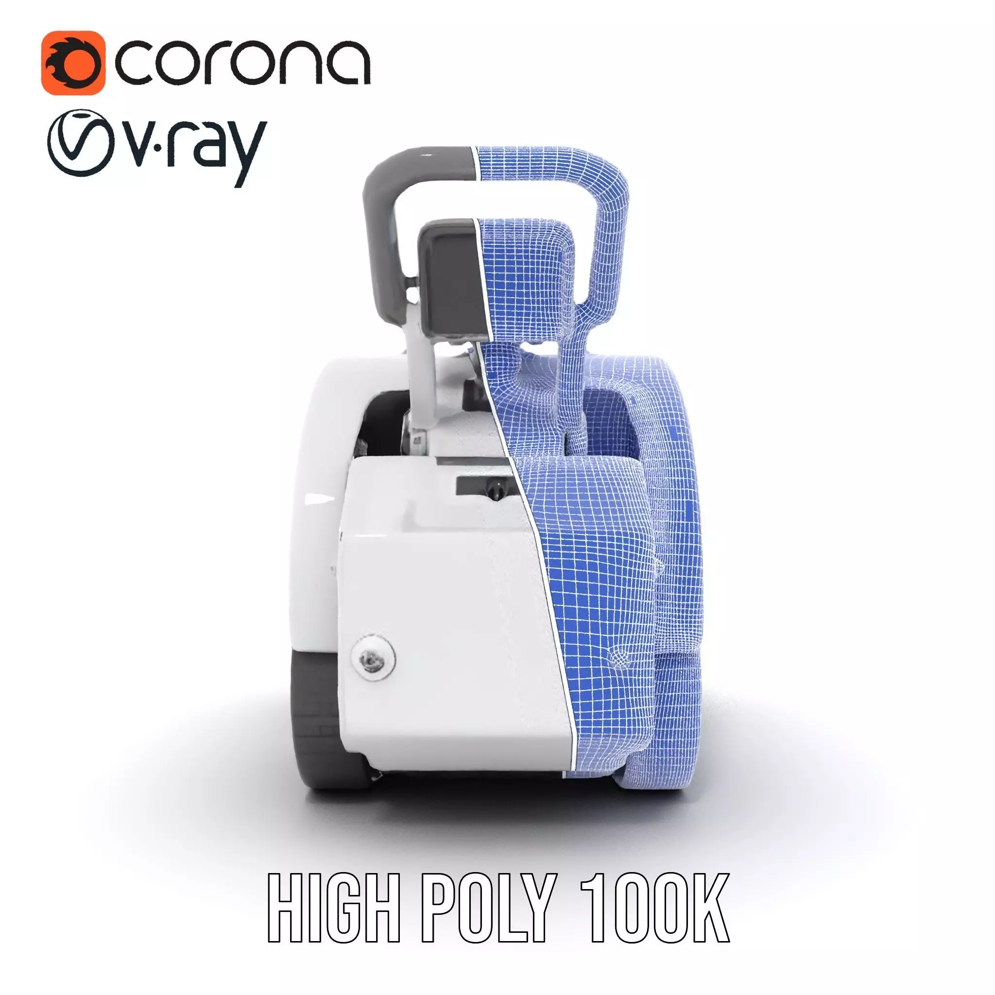 White Robotic Rover model pack Low-poly 3D model_31