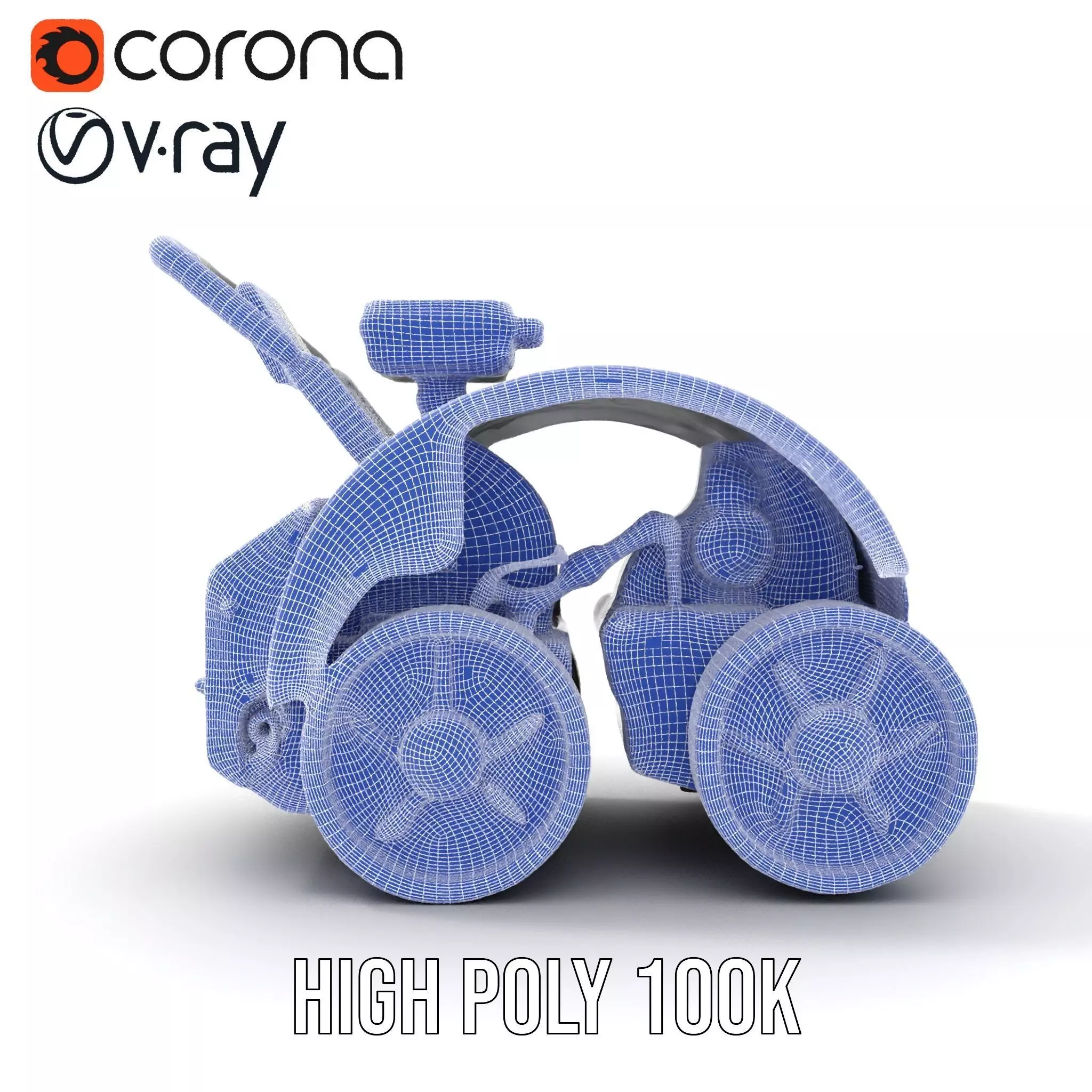 White Robotic Rover model pack Low-poly 3D model_34