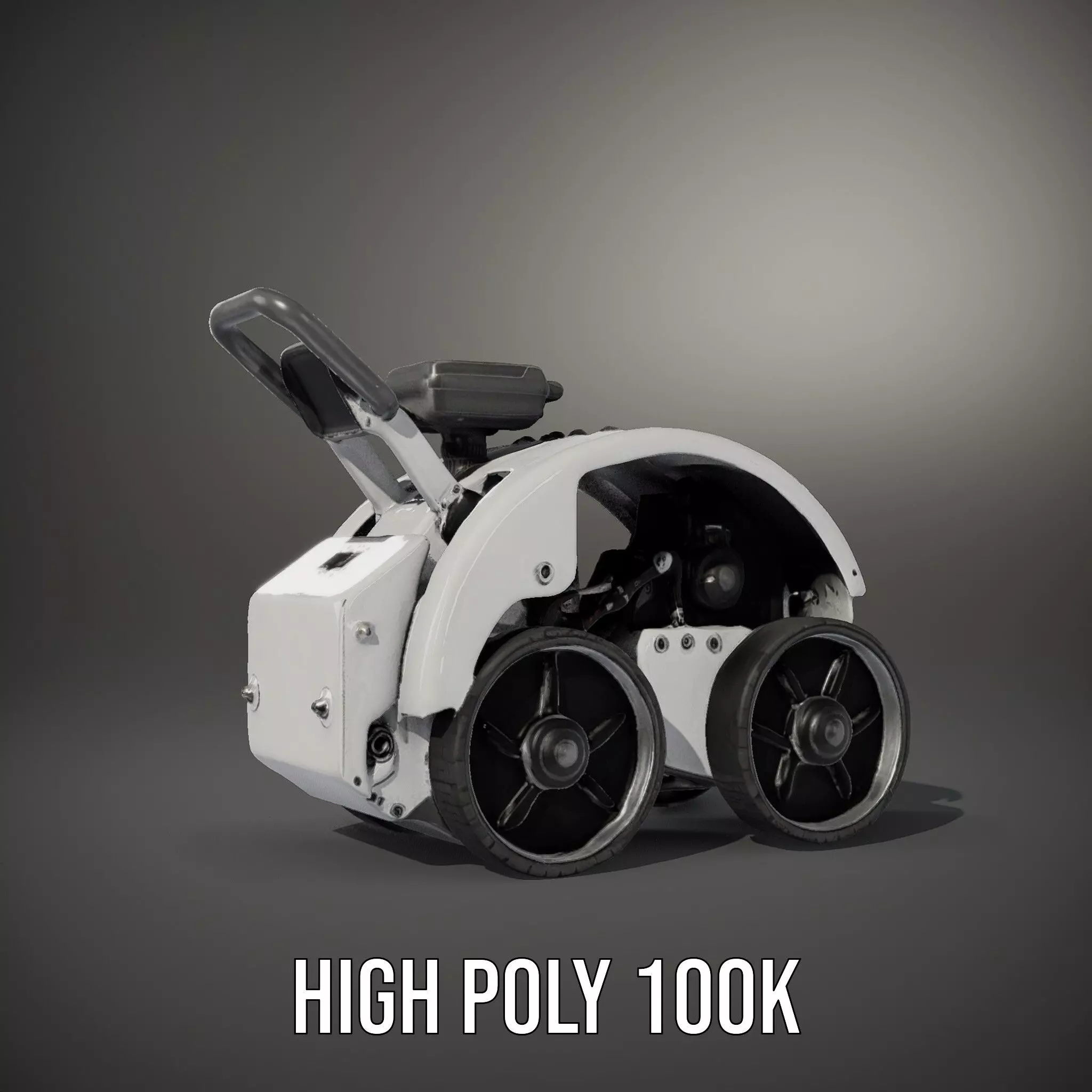 White Robotic Rover model pack Low-poly 3D model_8