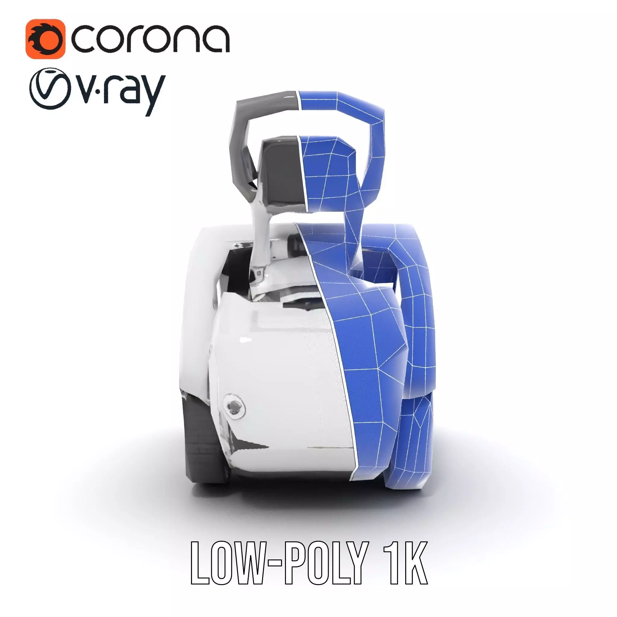 White Robotic Rover model pack Low-poly 3D model_25