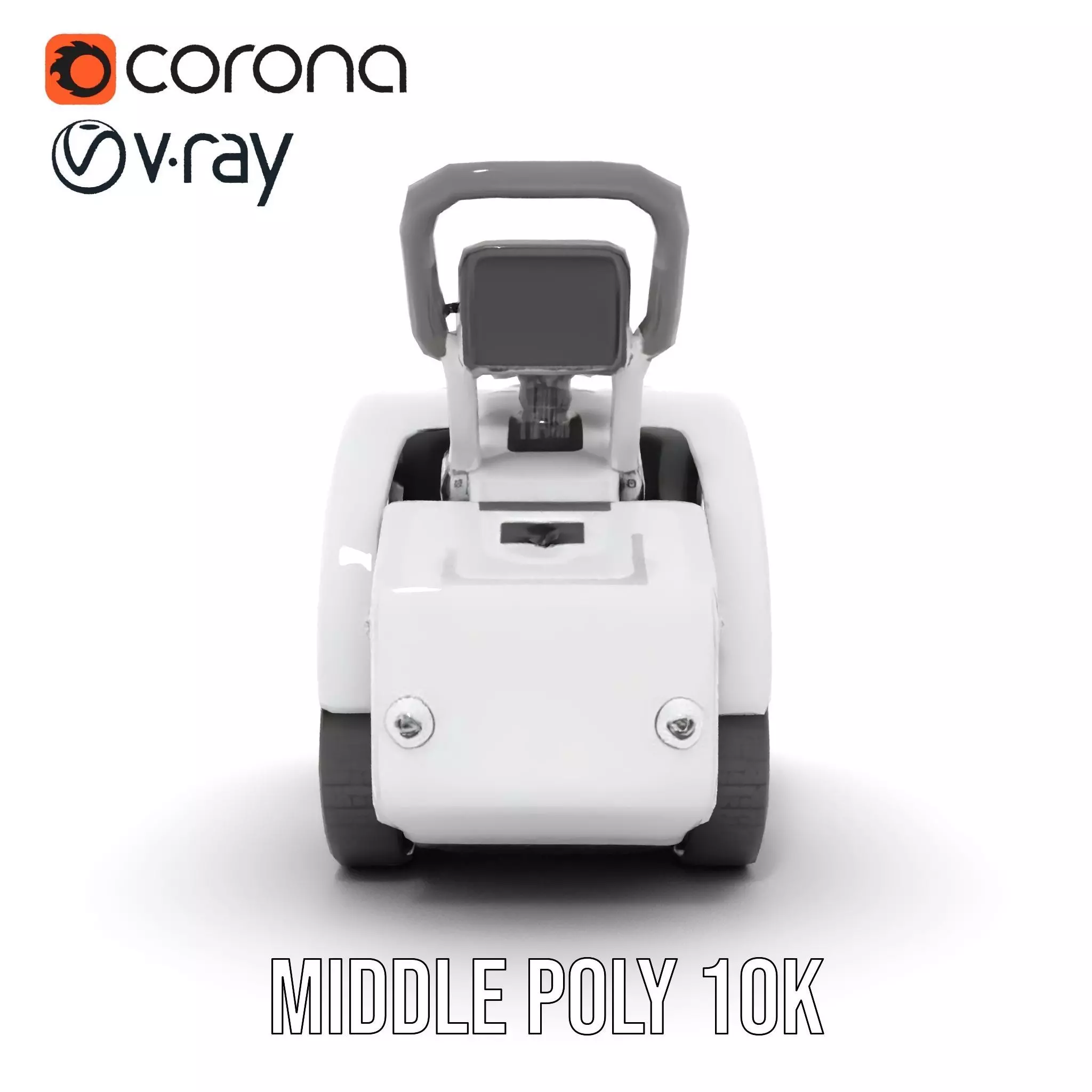 White Robotic Rover model pack Low-poly 3D model_19