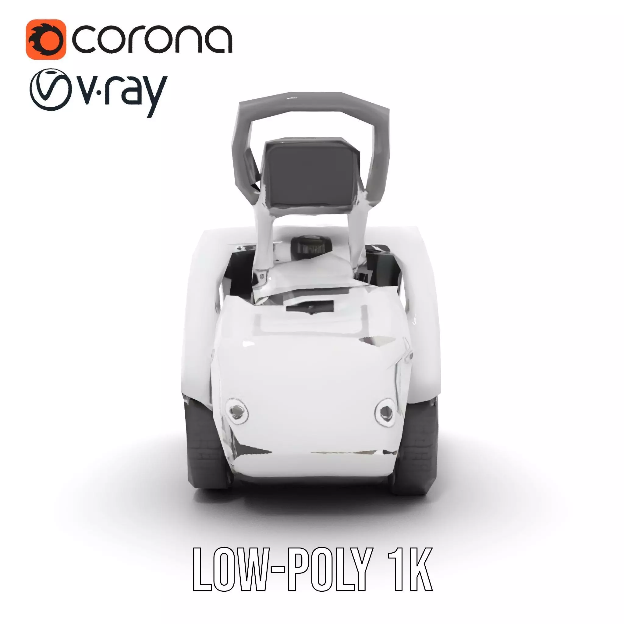 White Robotic Rover model pack Low-poly 3D model_27