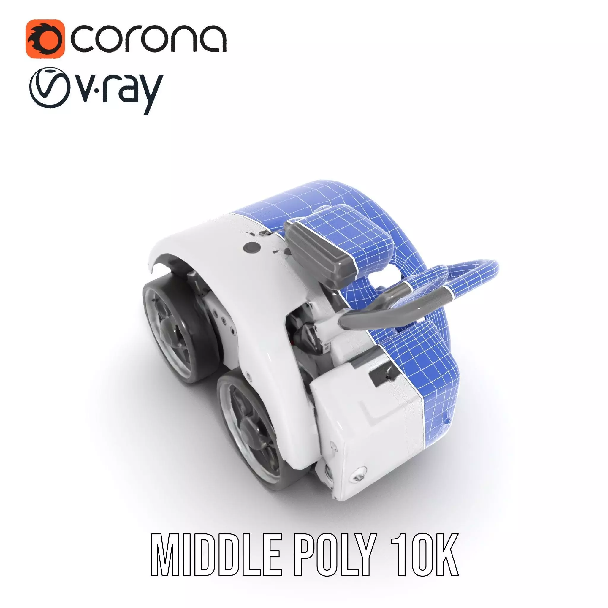 White Robotic Rover model pack Low-poly 3D model_29