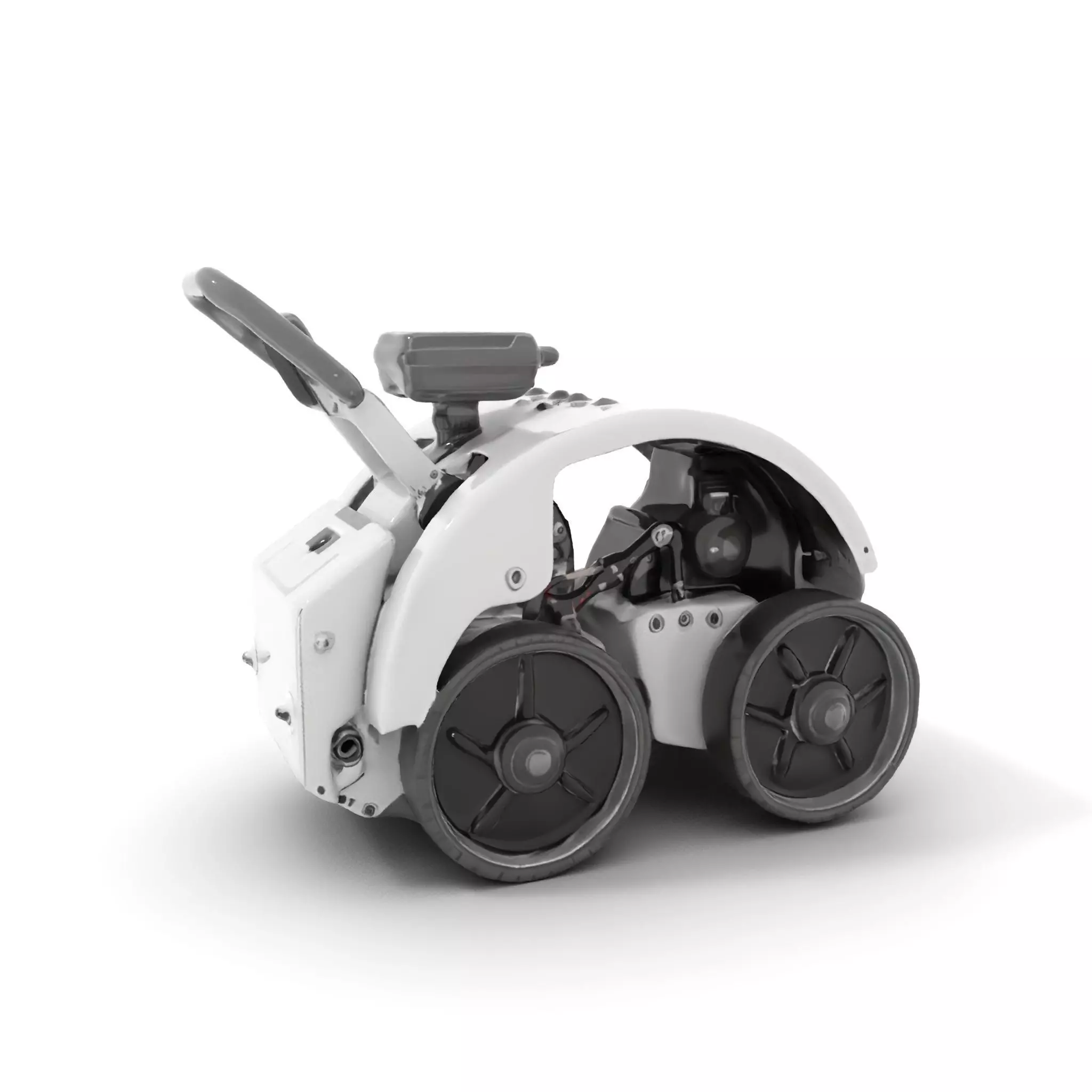 White Robotic Rover model pack Low-poly 3D model_0