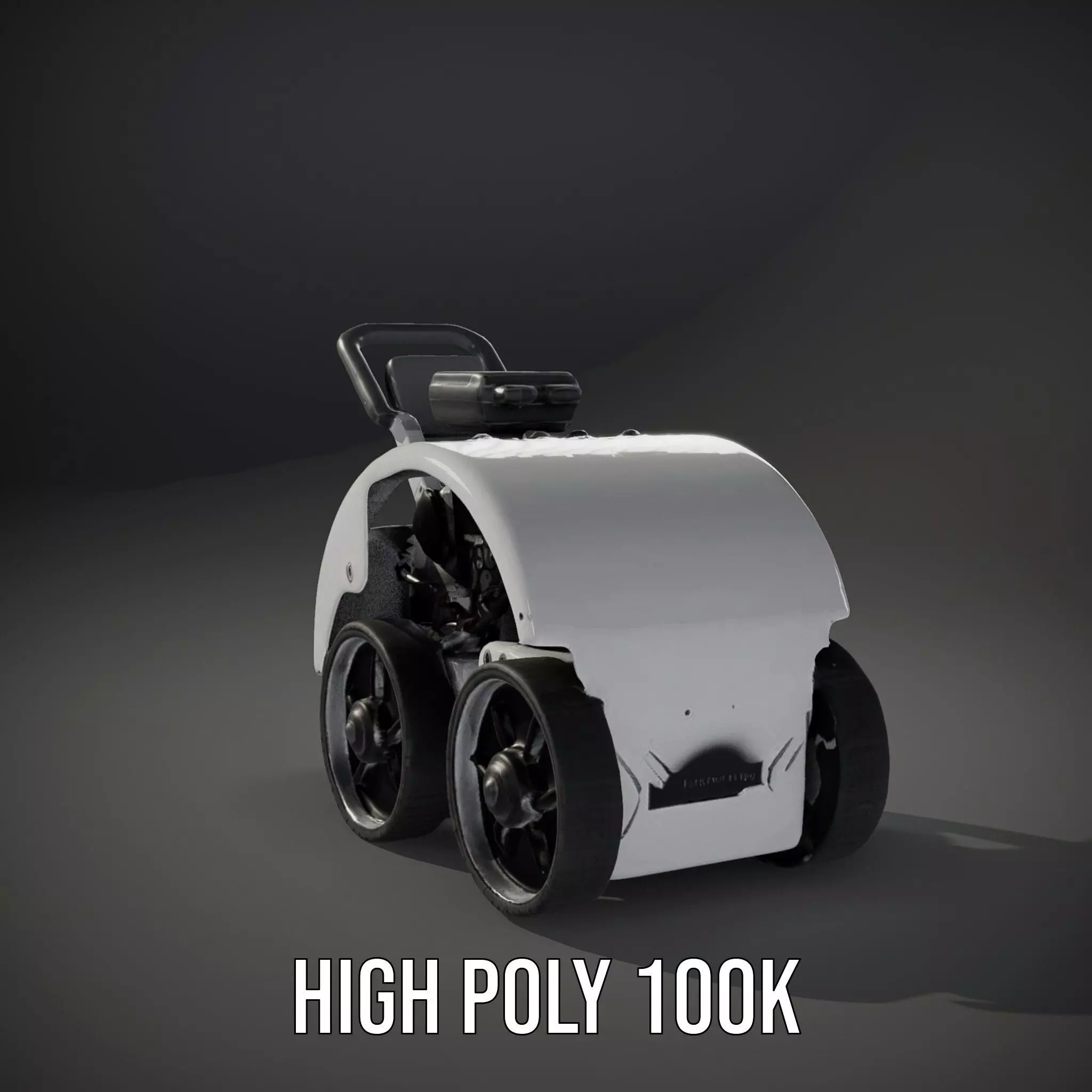 White Robotic Rover model pack Low-poly 3D model_10