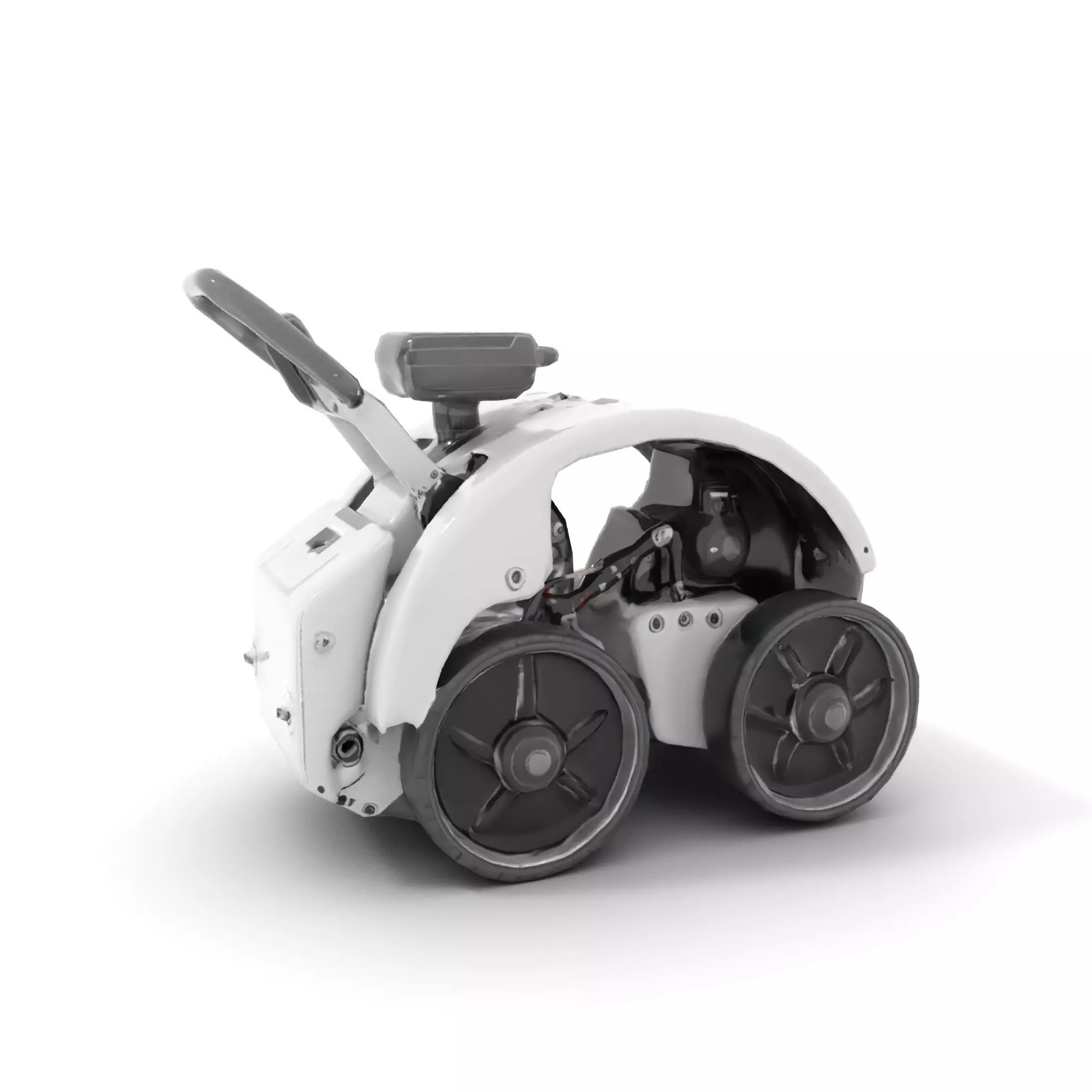 White Robotic Rover model pack Low-poly 3D model_6