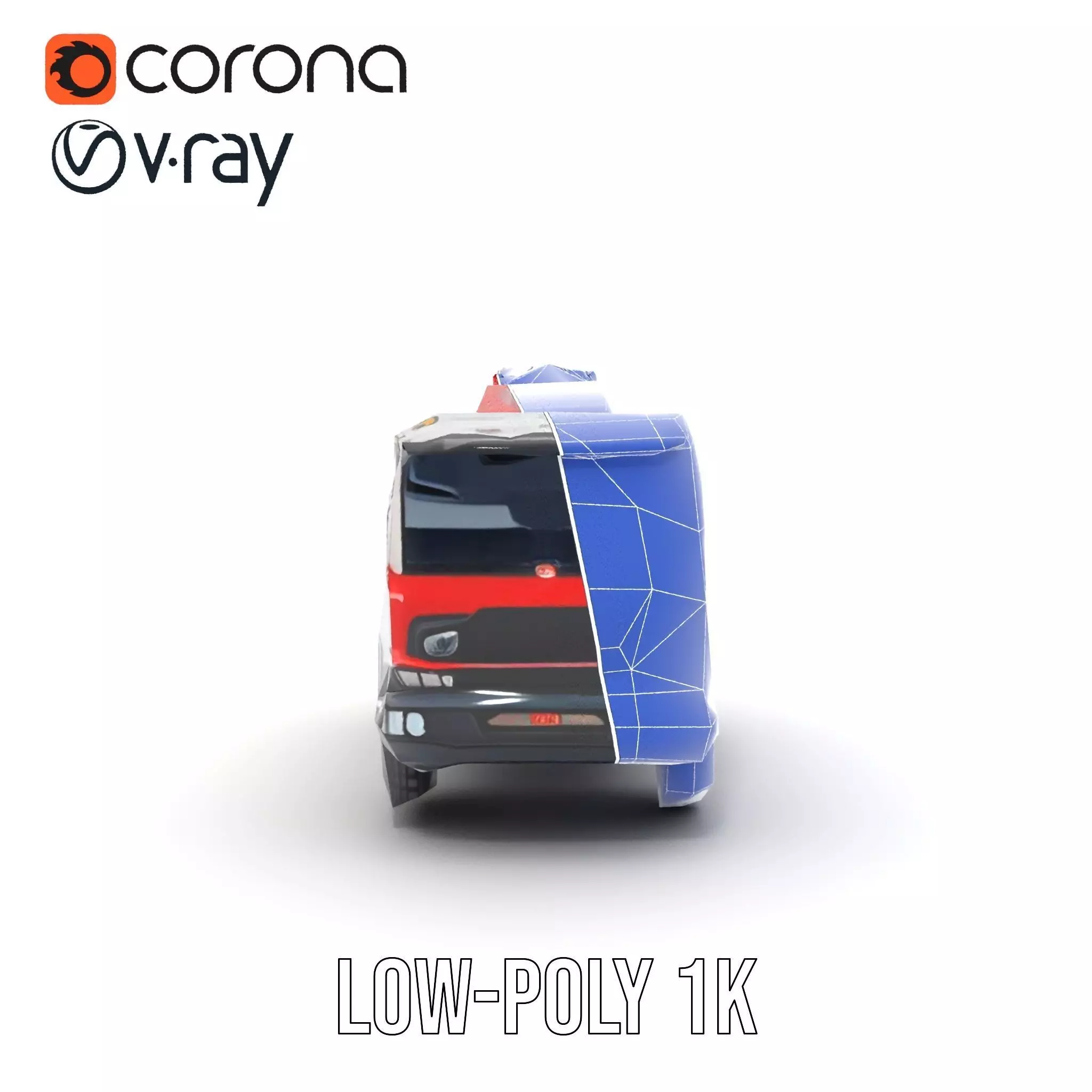 Red Cement Mixer model pack Low-poly 3D model_25