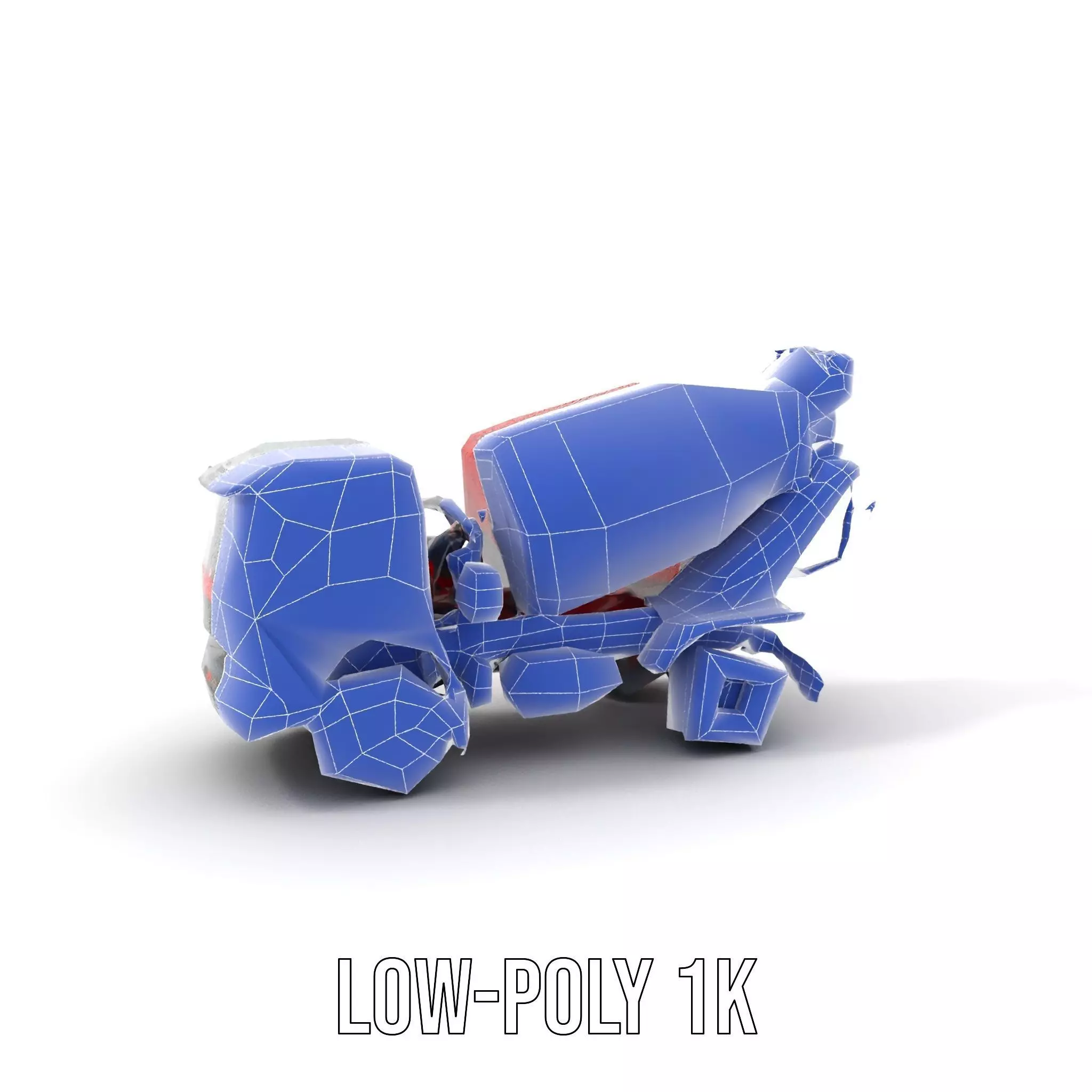 Red Cement Mixer model pack Low-poly 3D model_9
