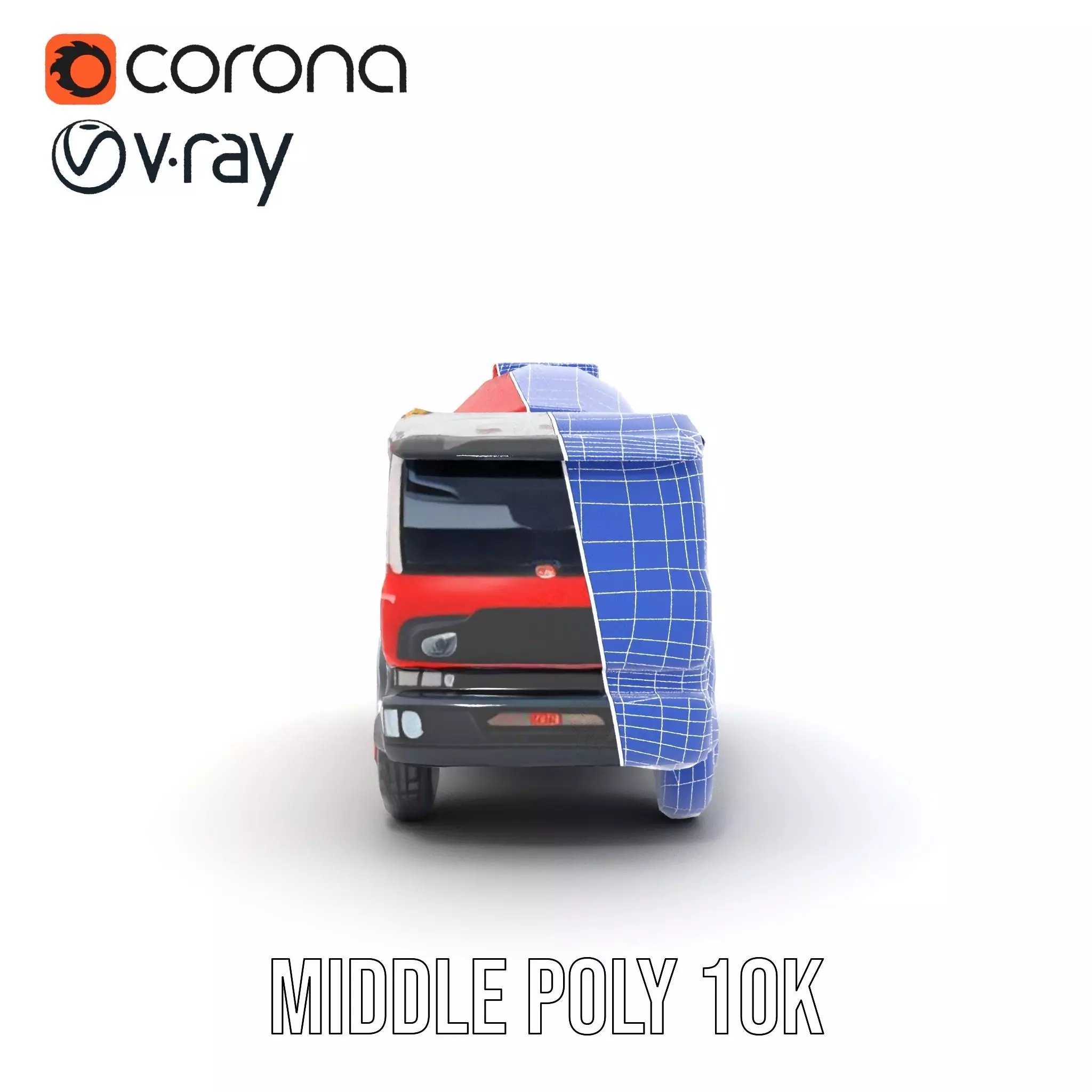 Red Cement Mixer model pack Low-poly 3D model_21