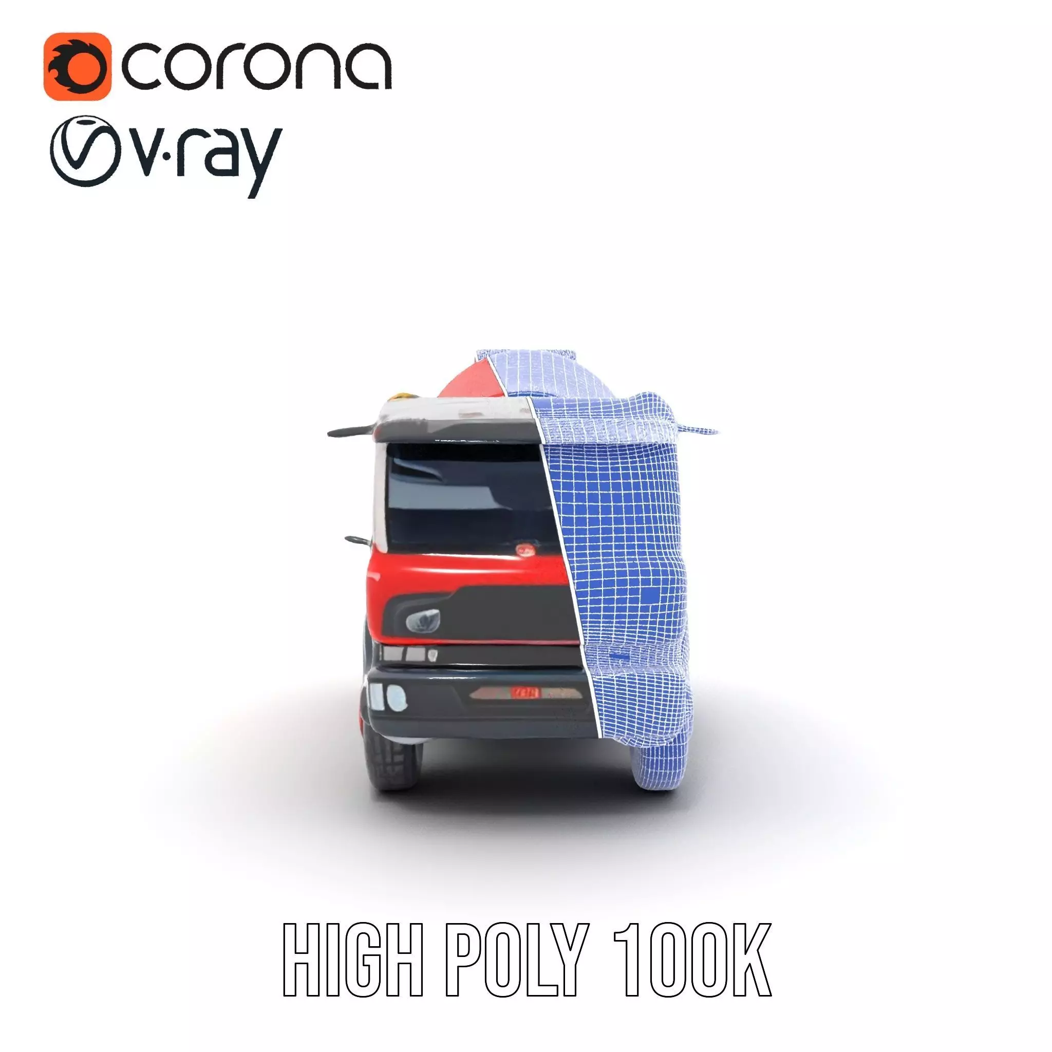 Red Cement Mixer model pack Low-poly 3D model_34