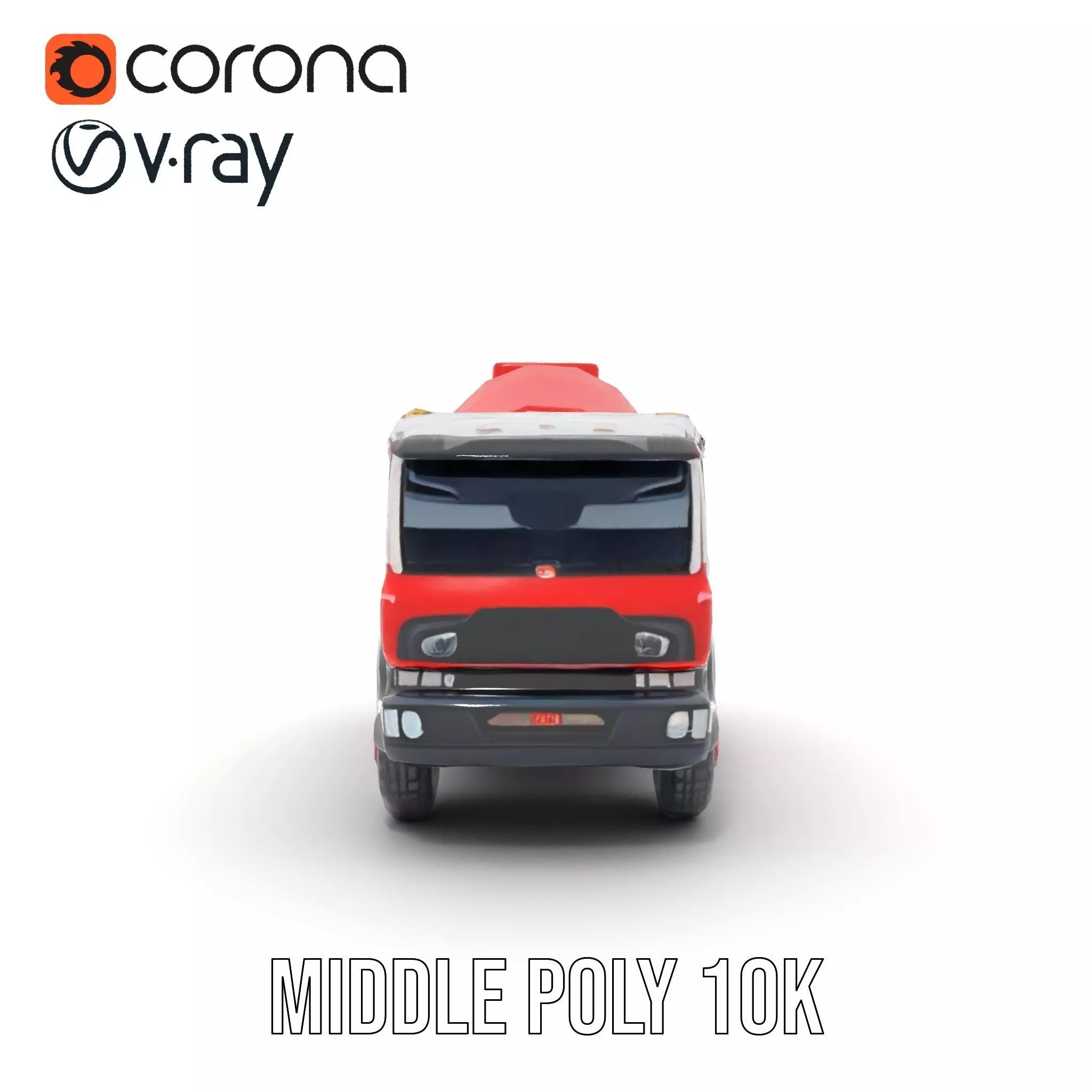 Red Cement Mixer model pack Low-poly 3D model_13