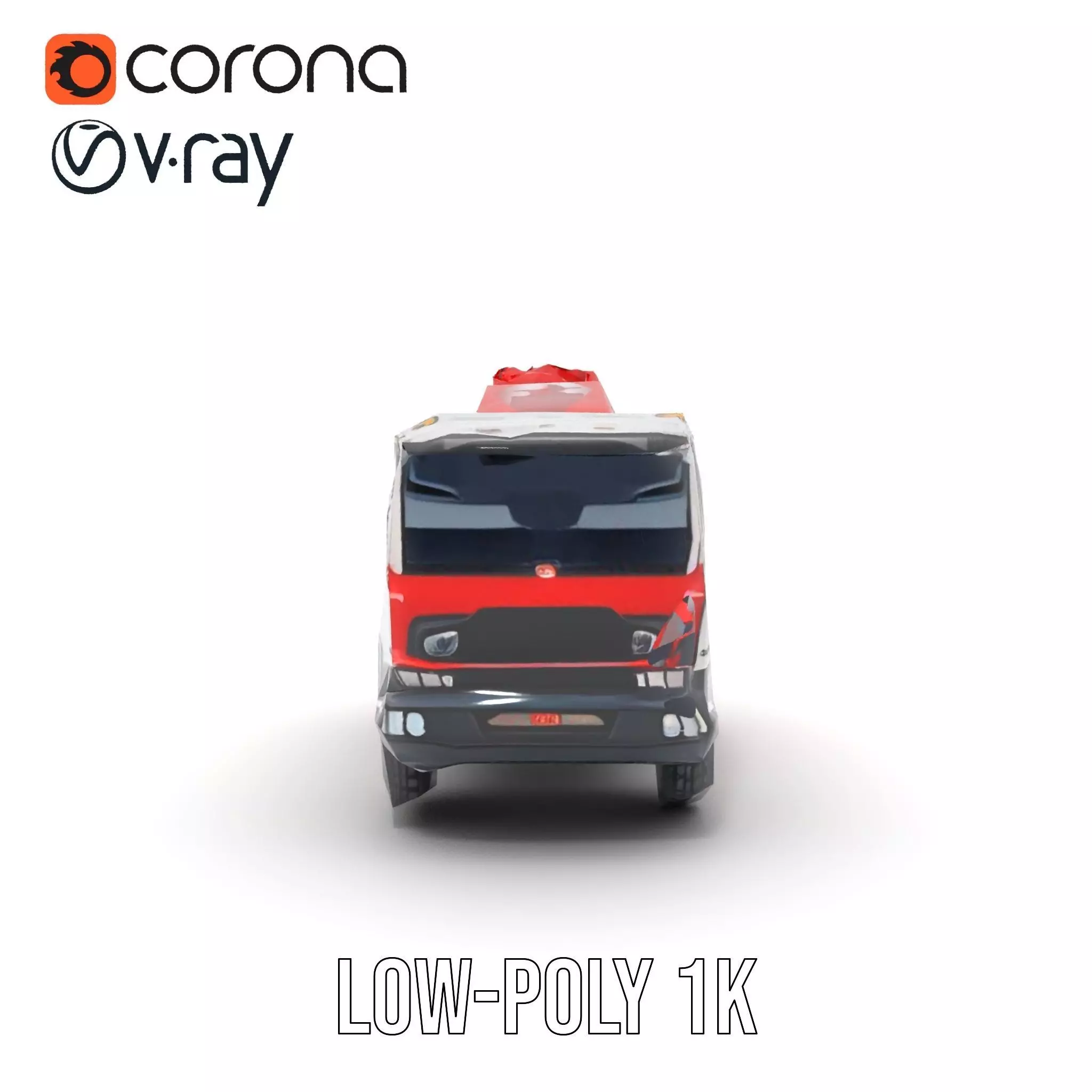 Red Cement Mixer model pack Low-poly 3D model_30