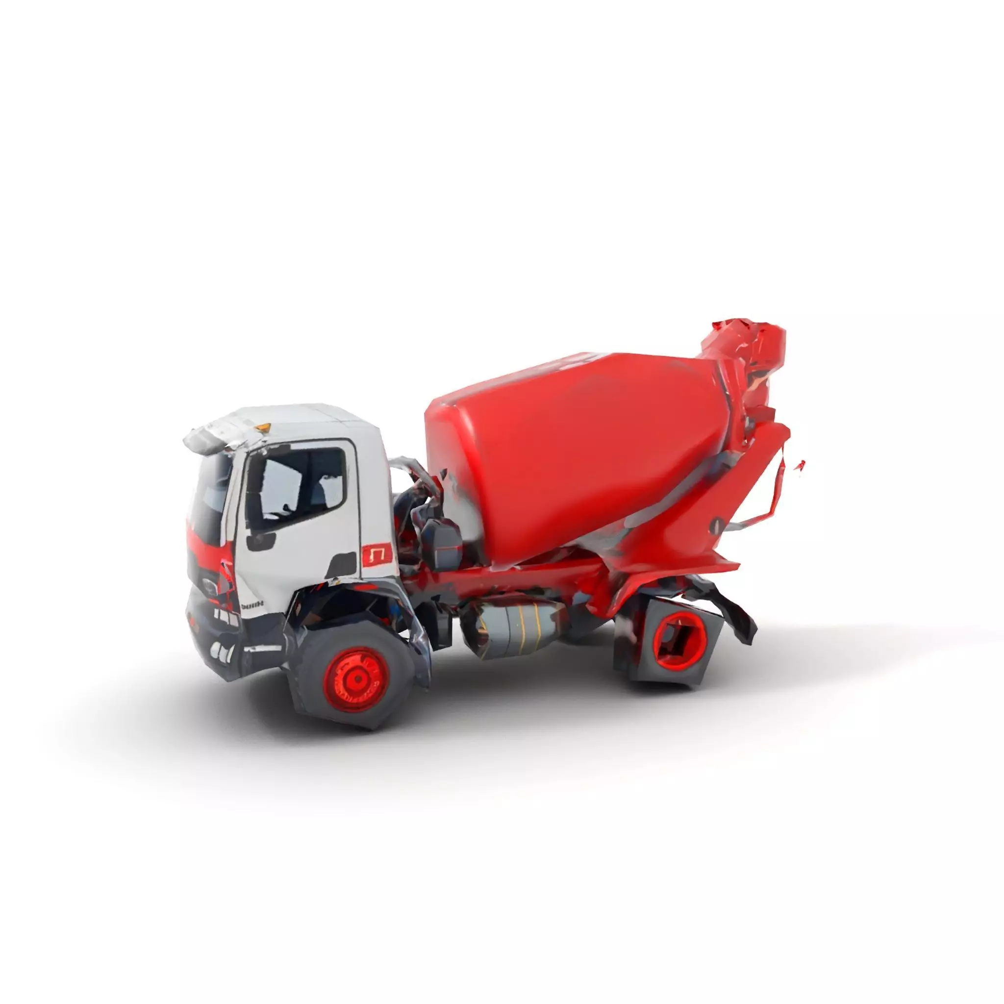 Red Cement Mixer model pack Low-poly 3D model_7