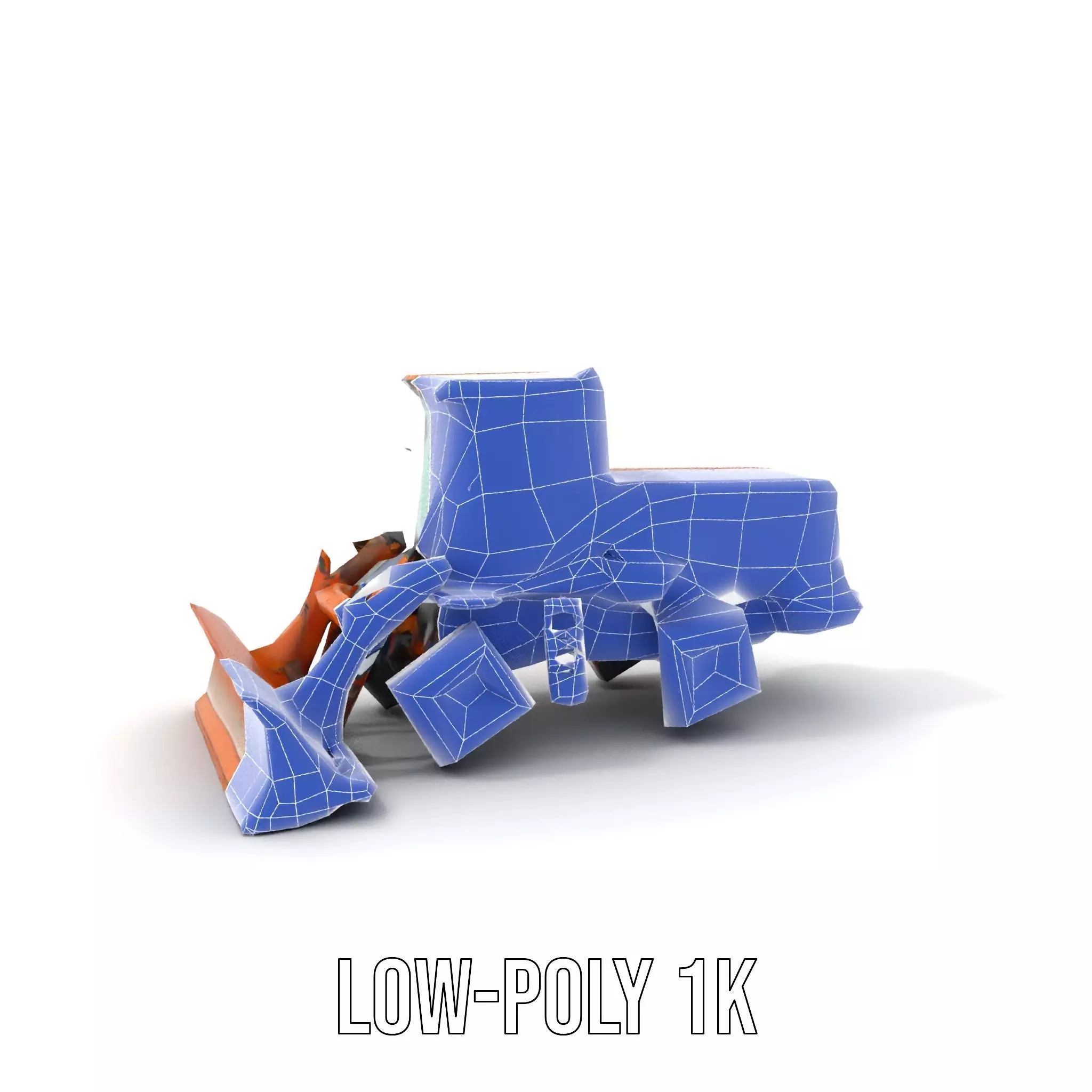 Caterpillar Bulldozer model pack Low-poly 3D model_19