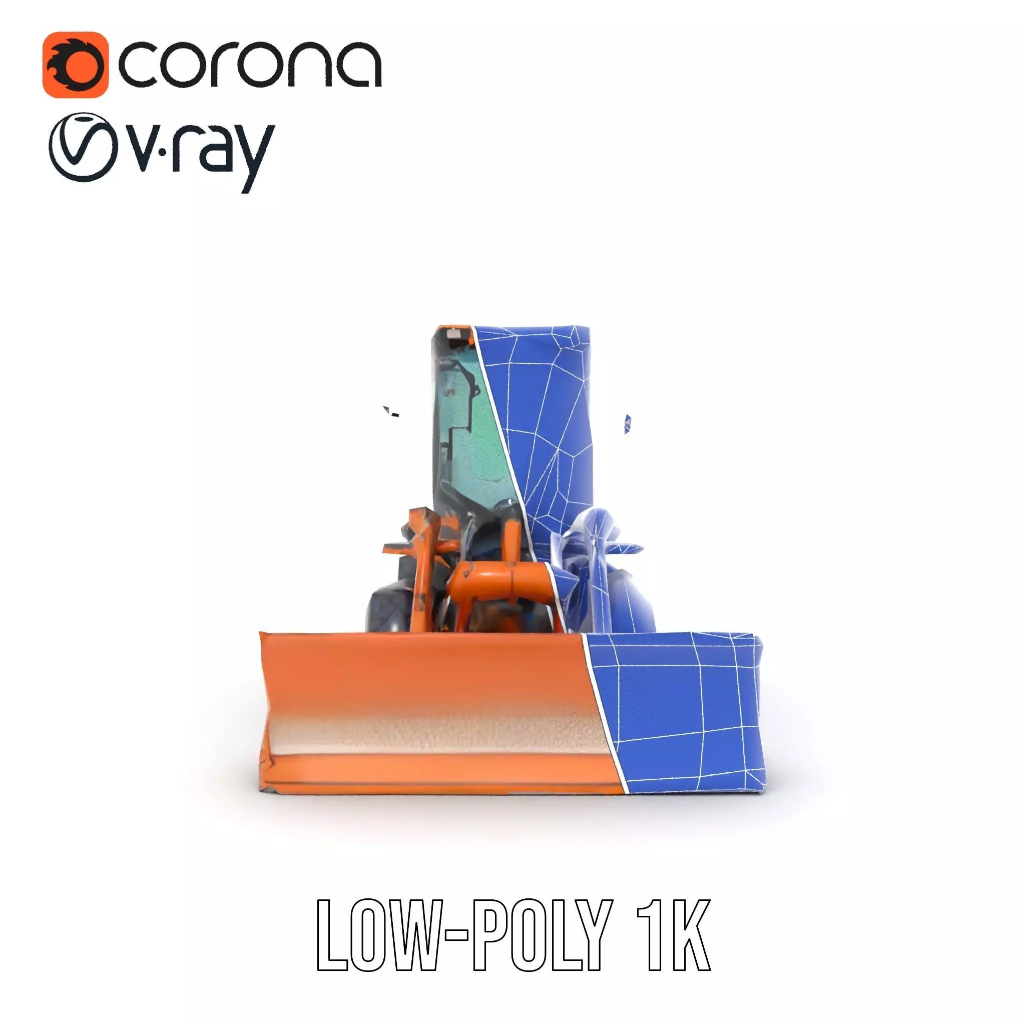 Caterpillar Bulldozer model pack Low-poly 3D model_28