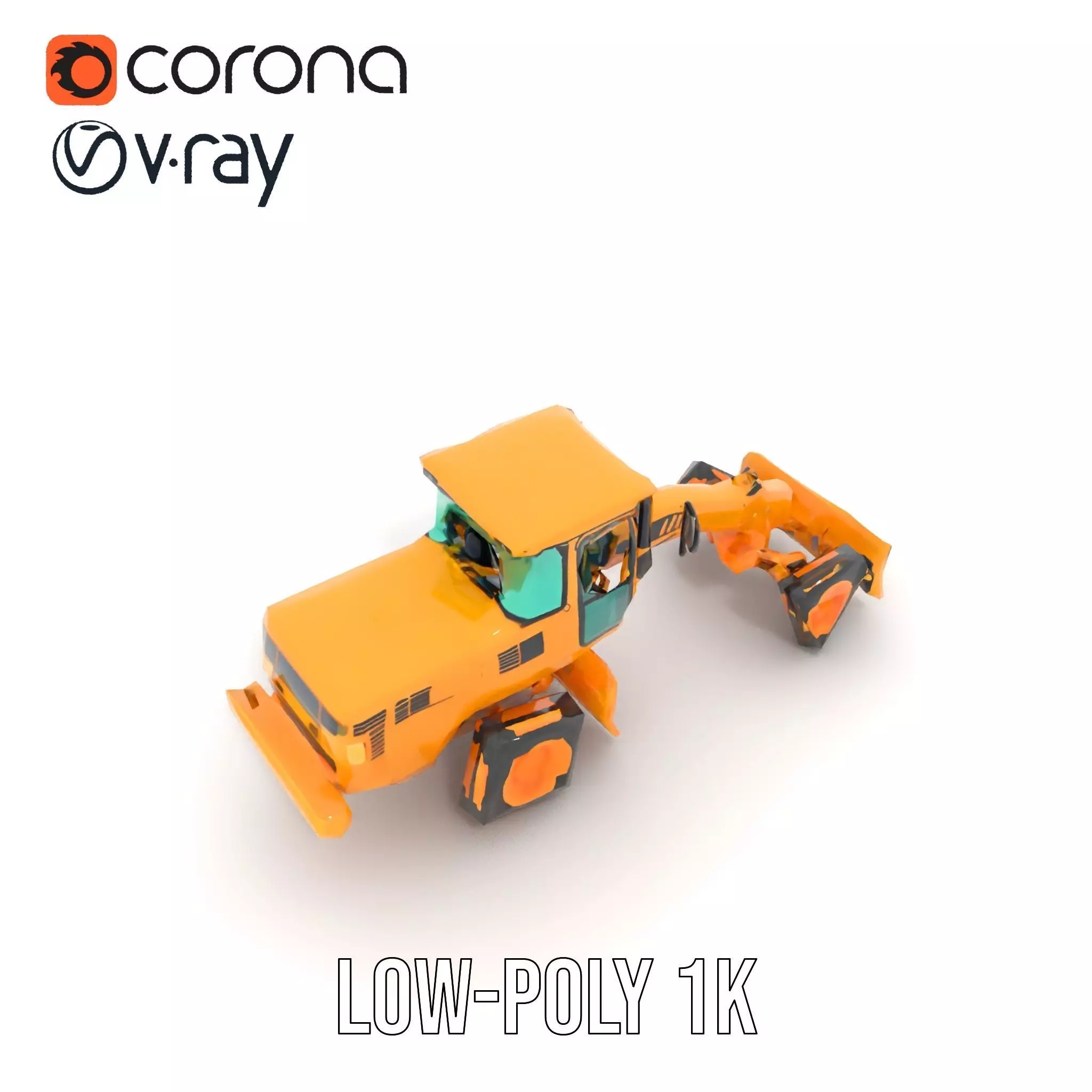 Vibrant Bulldozer model pack Low-poly 3D model_9