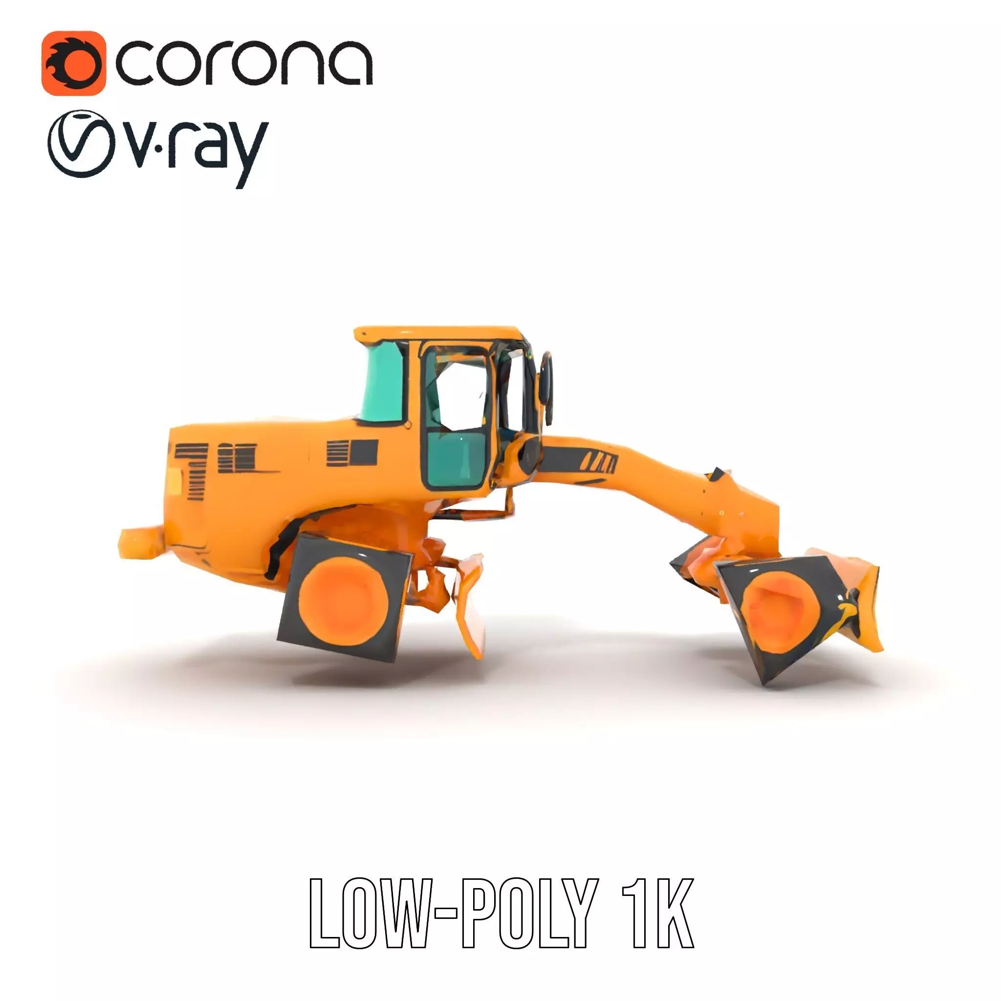 Vibrant Bulldozer model pack Low-poly 3D model_25