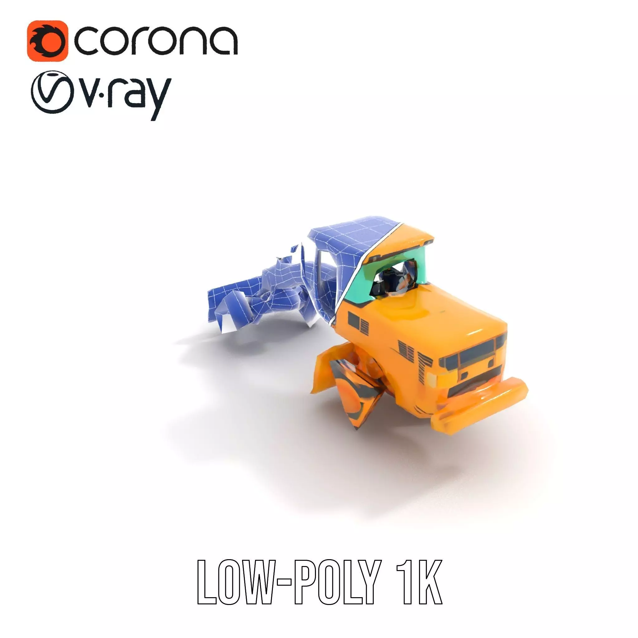 Vibrant Bulldozer model pack Low-poly 3D model_28