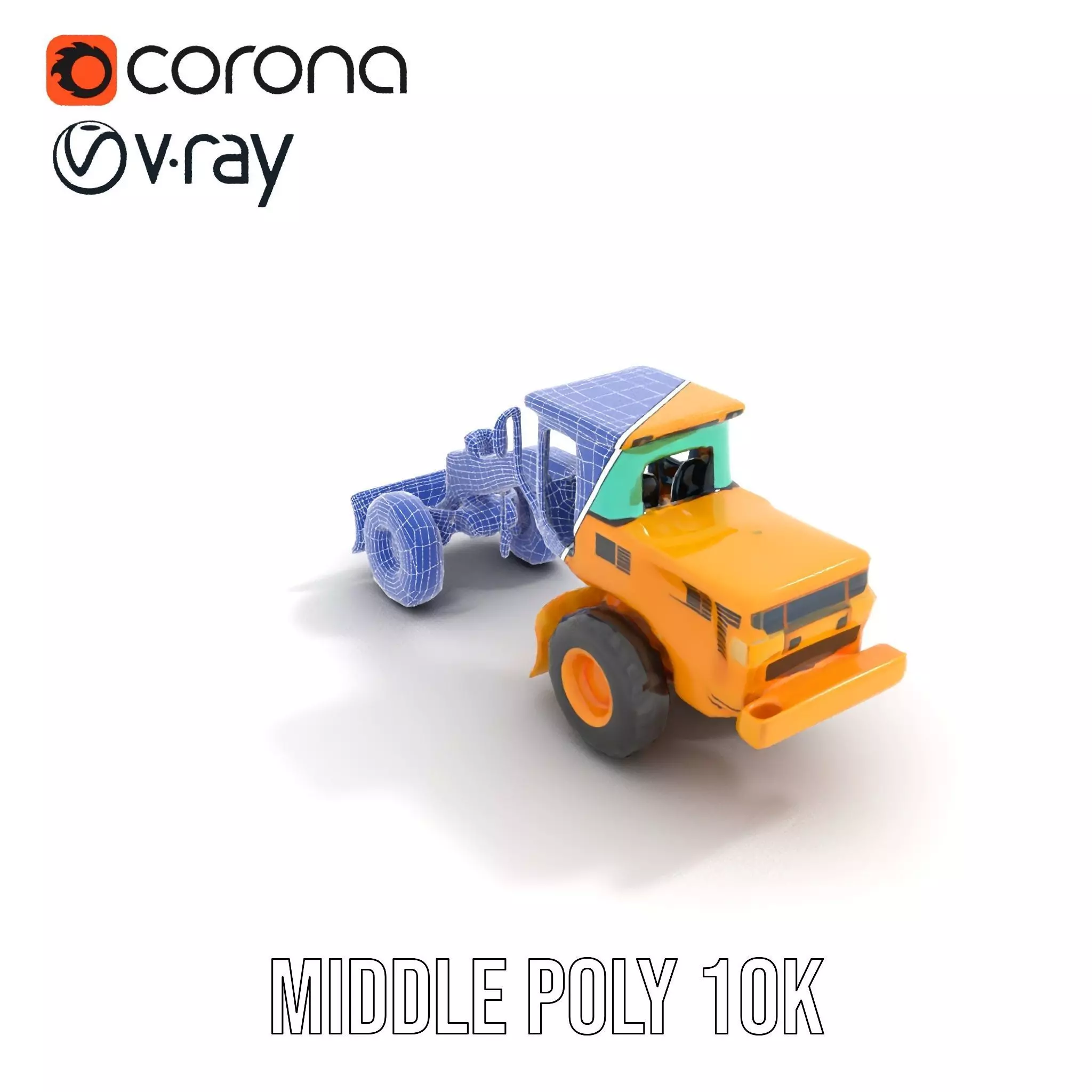 Vibrant Bulldozer model pack Low-poly 3D model_19
