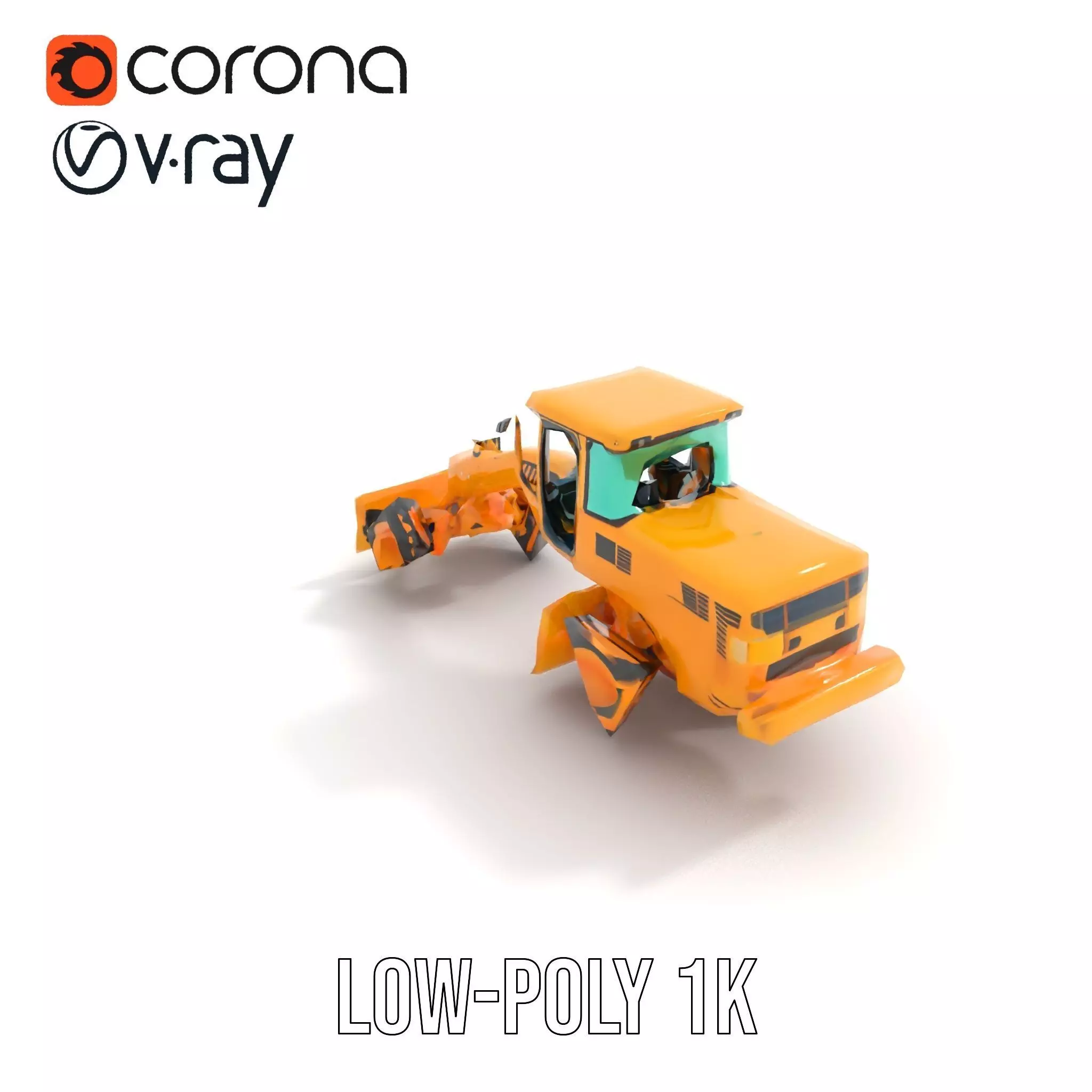 Vibrant Bulldozer model pack Low-poly 3D model_14