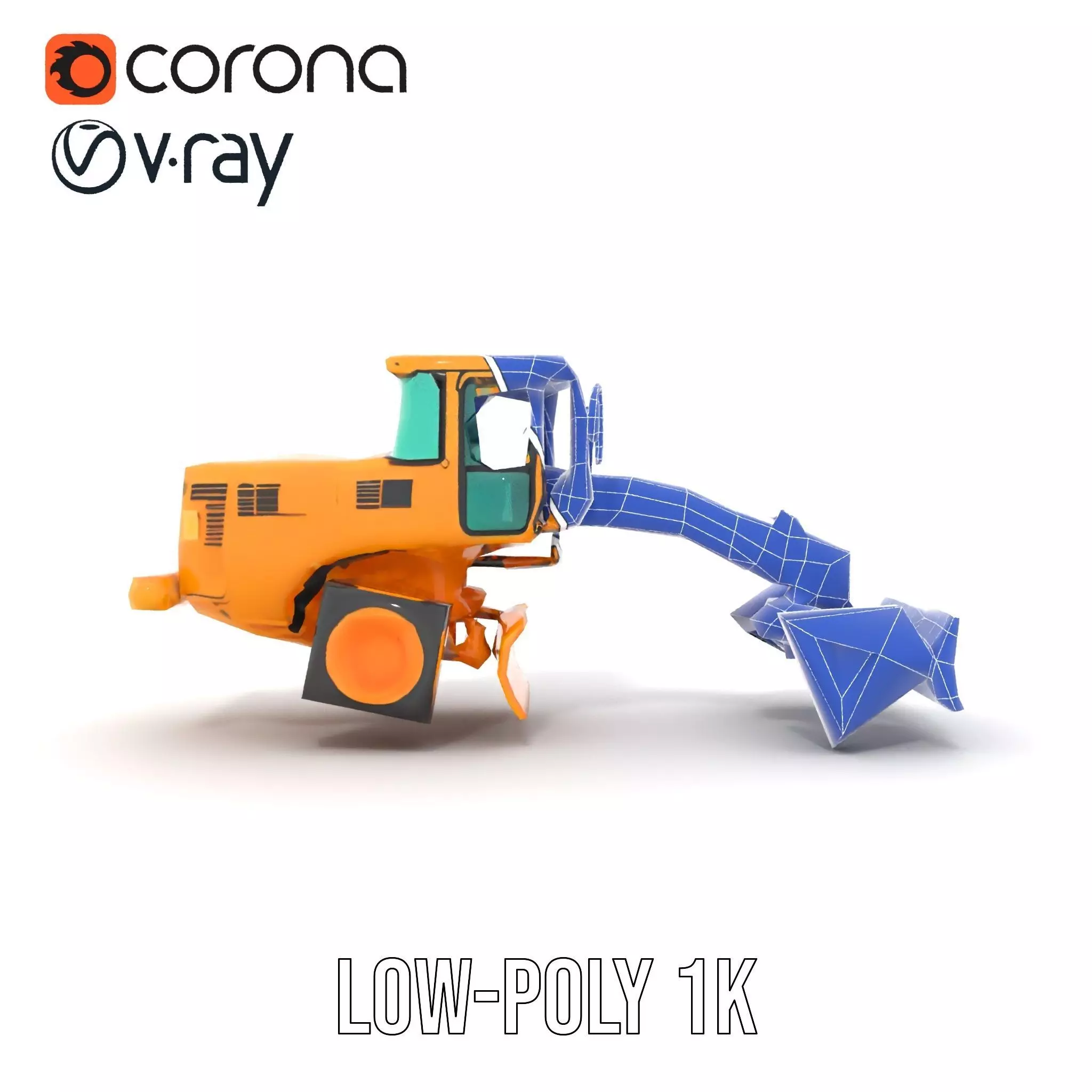 Vibrant Bulldozer model pack Low-poly 3D model_17