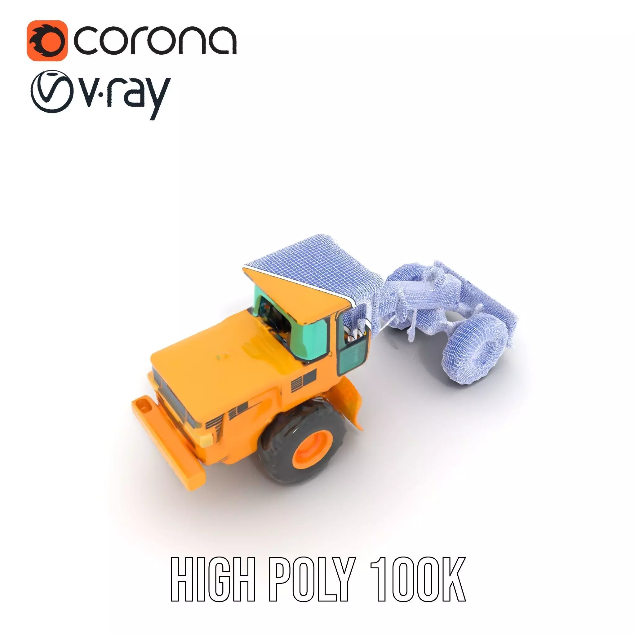 Vibrant Bulldozer model pack Low-poly 3D model_31