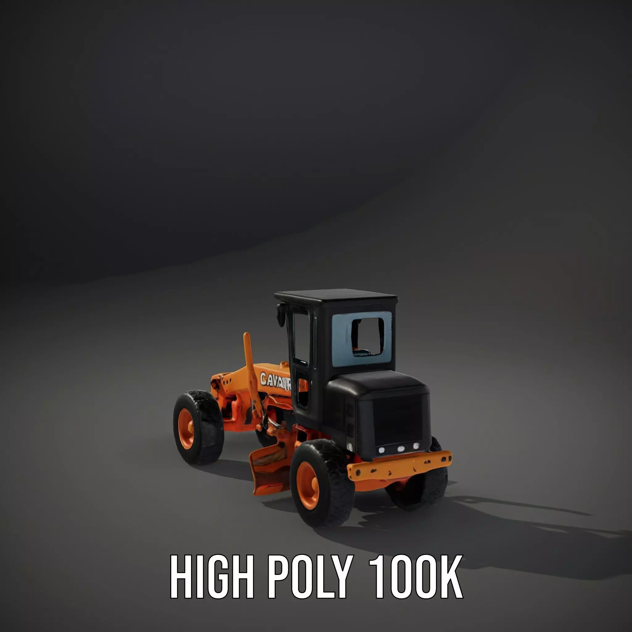 Orange Road Grader model pack Low-poly 3D model_8