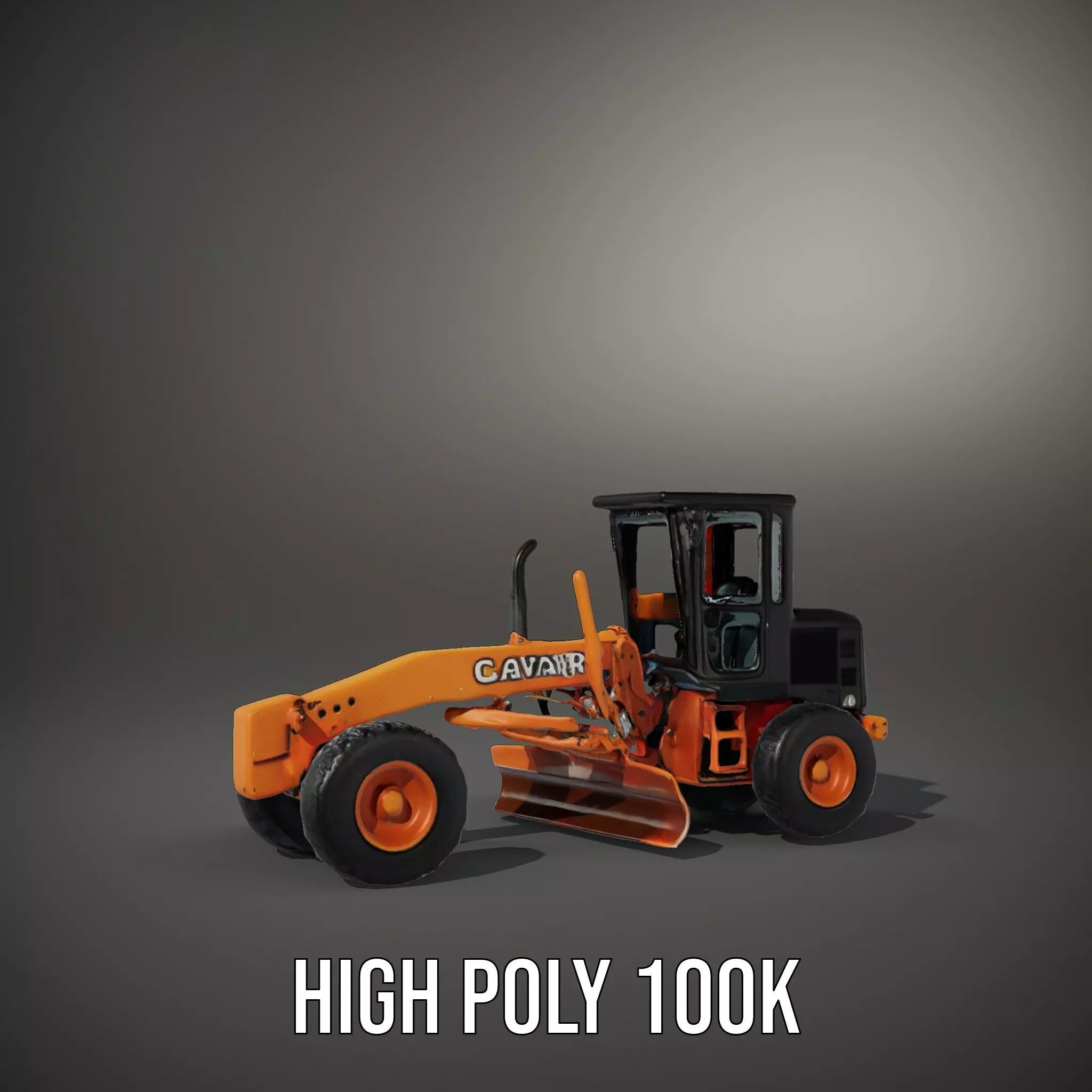 Orange Road Grader model pack Low-poly 3D model_10