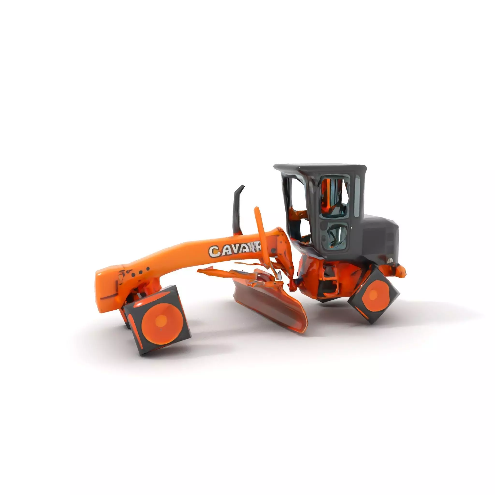 Orange Road Grader model pack Low-poly 3D model_7