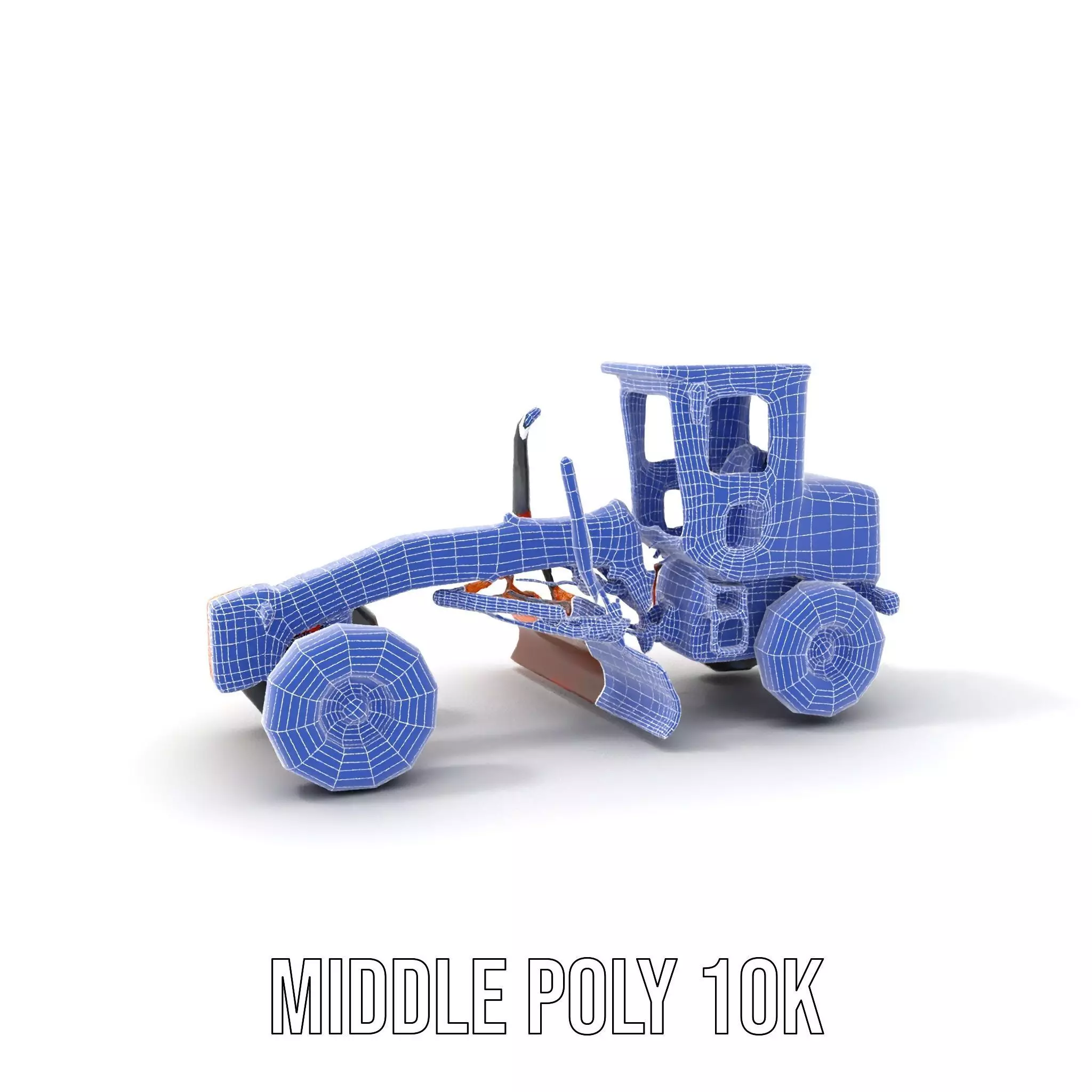 Orange Road Grader model pack Low-poly 3D model_29