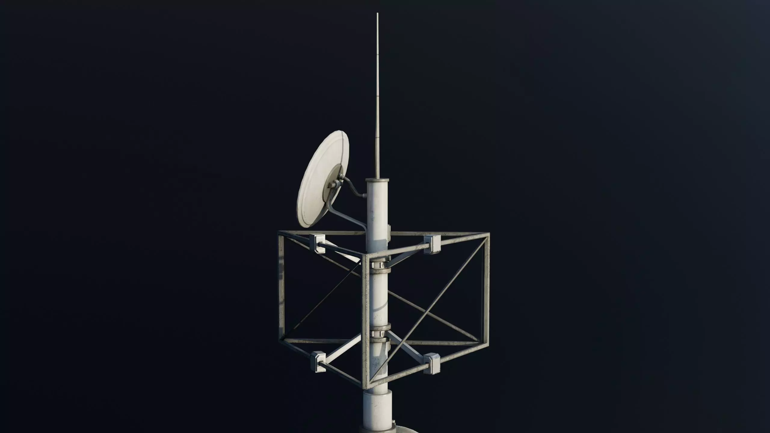 Antenna Large Industrial - Parabolic Roof Unit - Type A Low-poly 3D model_6