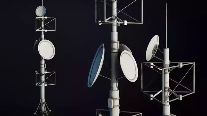 Antenna Large Industrial - Parabolic Roof Unit - Type A Low-poly 3D model