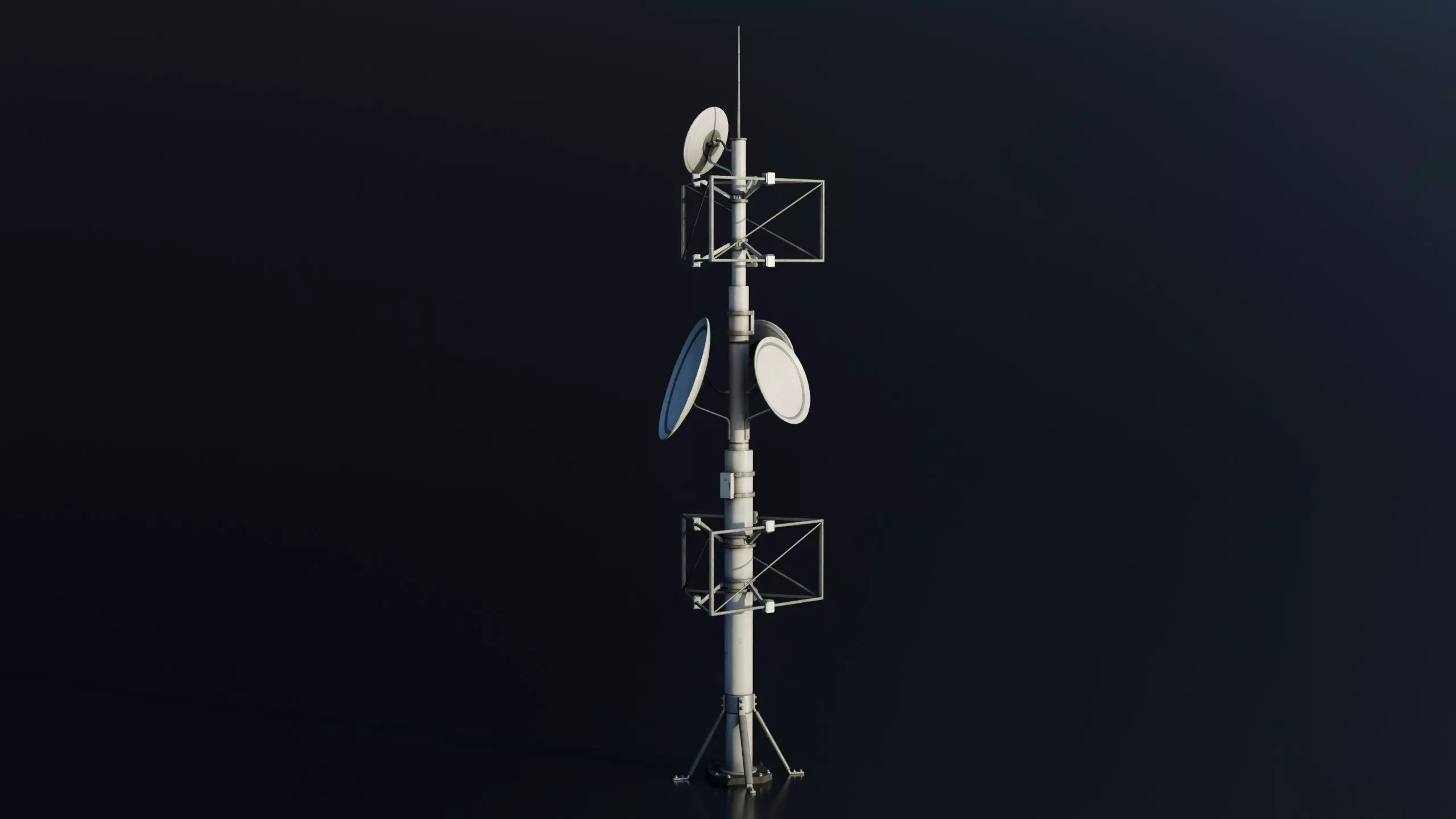 Antenna Large Industrial - Parabolic Roof Unit - Type A Low-poly 3D model_3