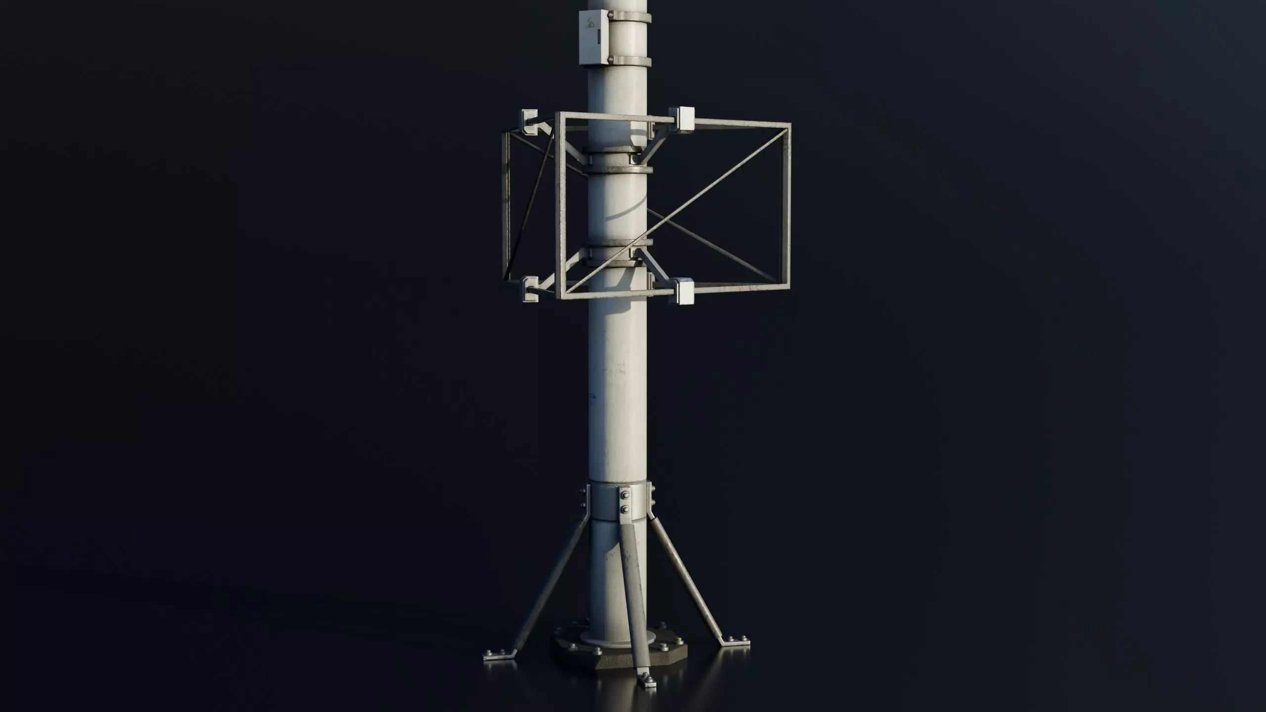 Antenna Large Industrial - Parabolic Roof Unit - Type A Low-poly 3D model_4