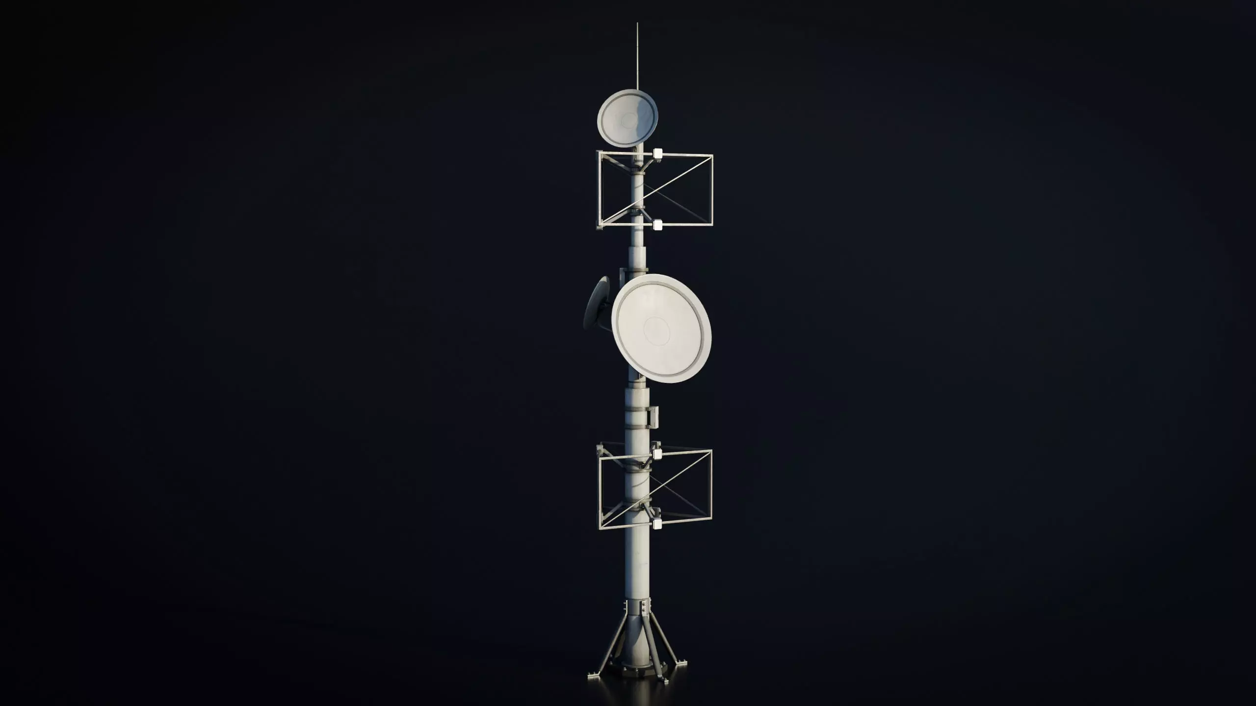 Antenna Large Industrial - Parabolic Roof Unit - Type A Low-poly 3D model_1
