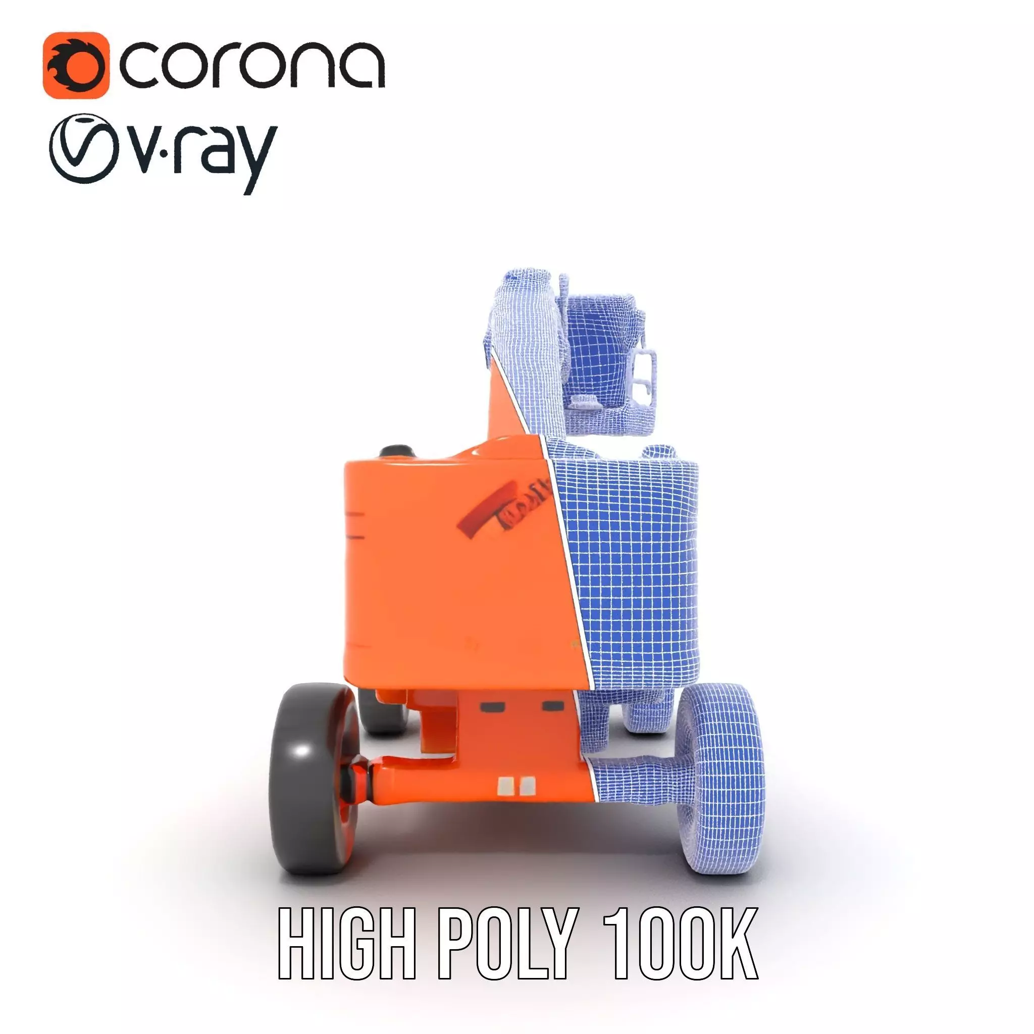 Orange Boom Lift model pack Low-poly 3D model_33
