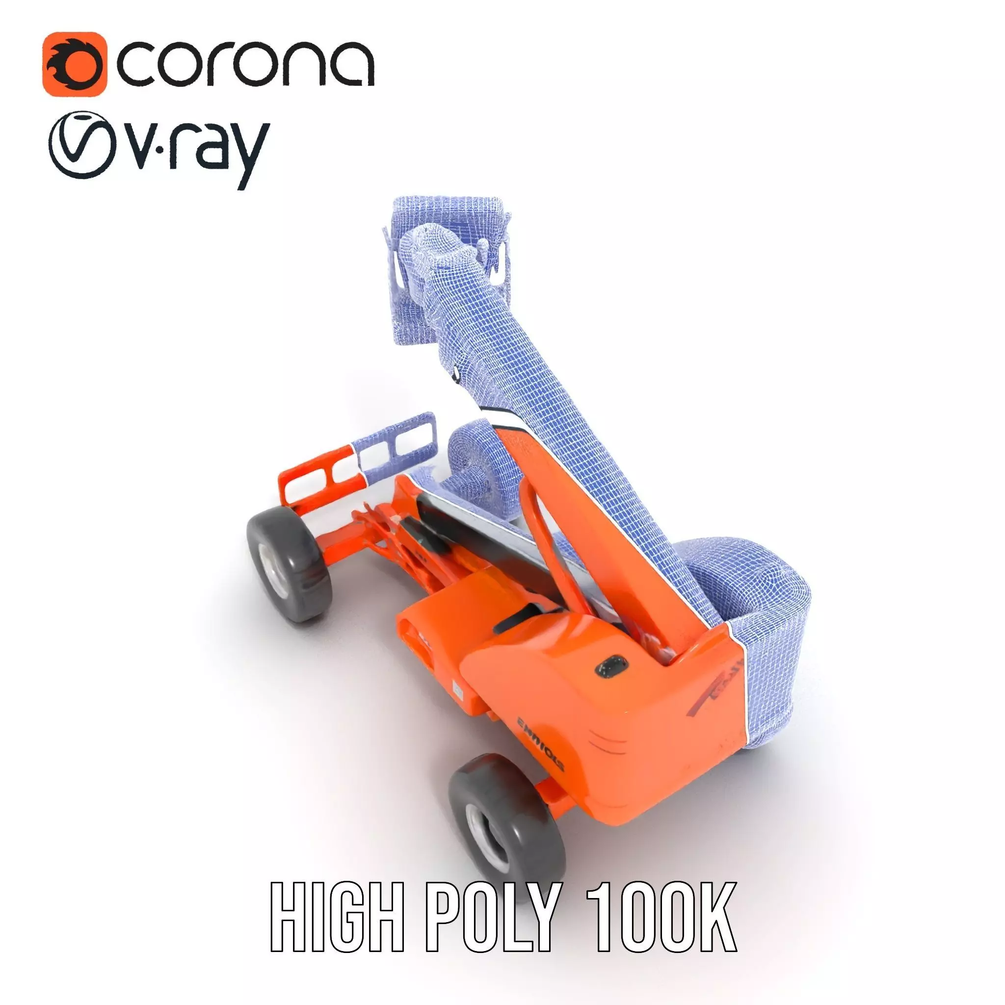Orange Boom Lift model pack Low-poly 3D model_32