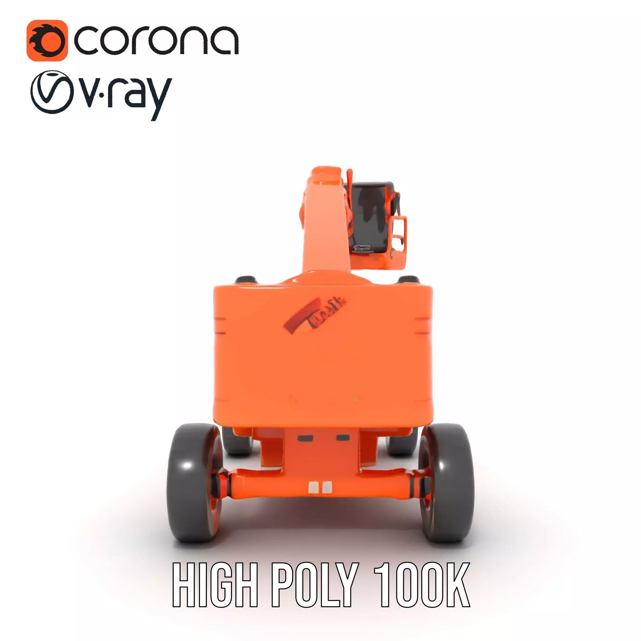 Orange Boom Lift model pack Low-poly 3D model_28